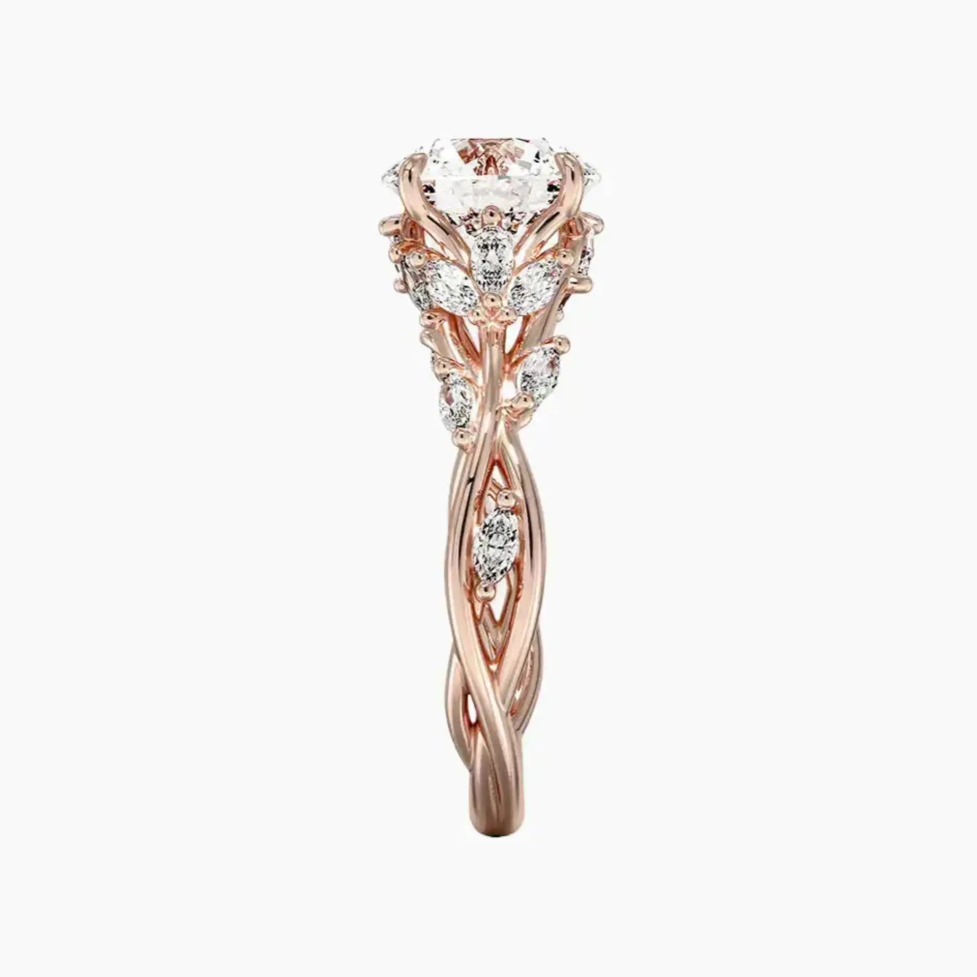 Florence 2 Carat Round Cut Solitaire Lab Grown Diamond Ring in 18K Rose Gold - View 3