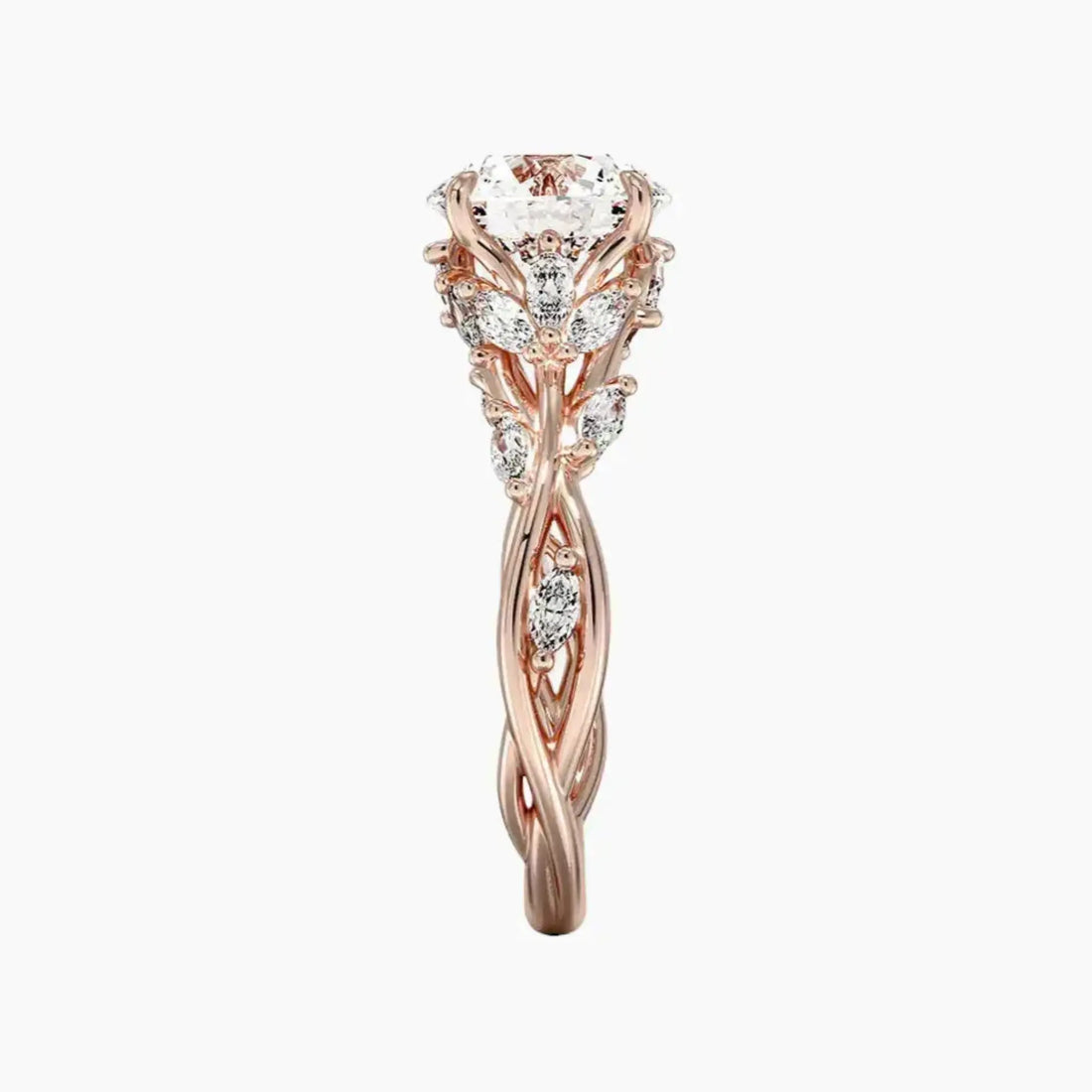 Florence 4.5 Carat Round Cut Solitaire Lab Grown Diamond Ring in 18K Rose Gold - View 3