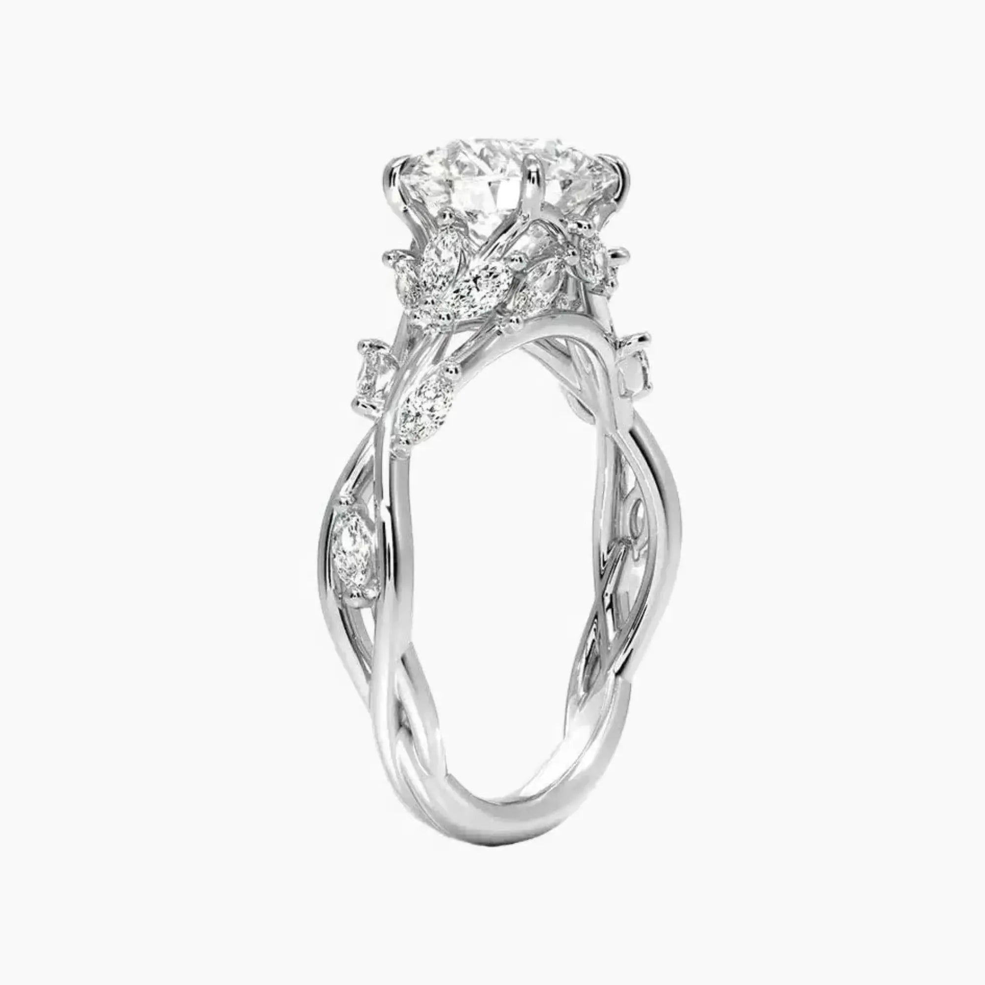Florence 4 Carat Round Cut Solitaire Lab Grown Diamond Ring in 18K Yellow Gold - View 5