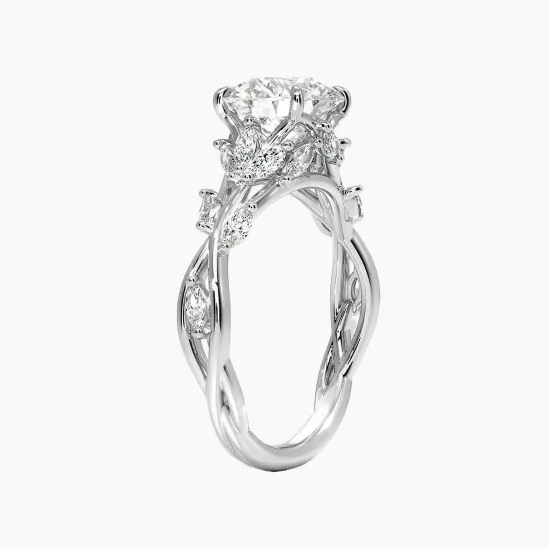 Florence 4 Carat Round Cut Solitaire Lab Grown Diamond Ring in 18K Yellow Gold - View 5