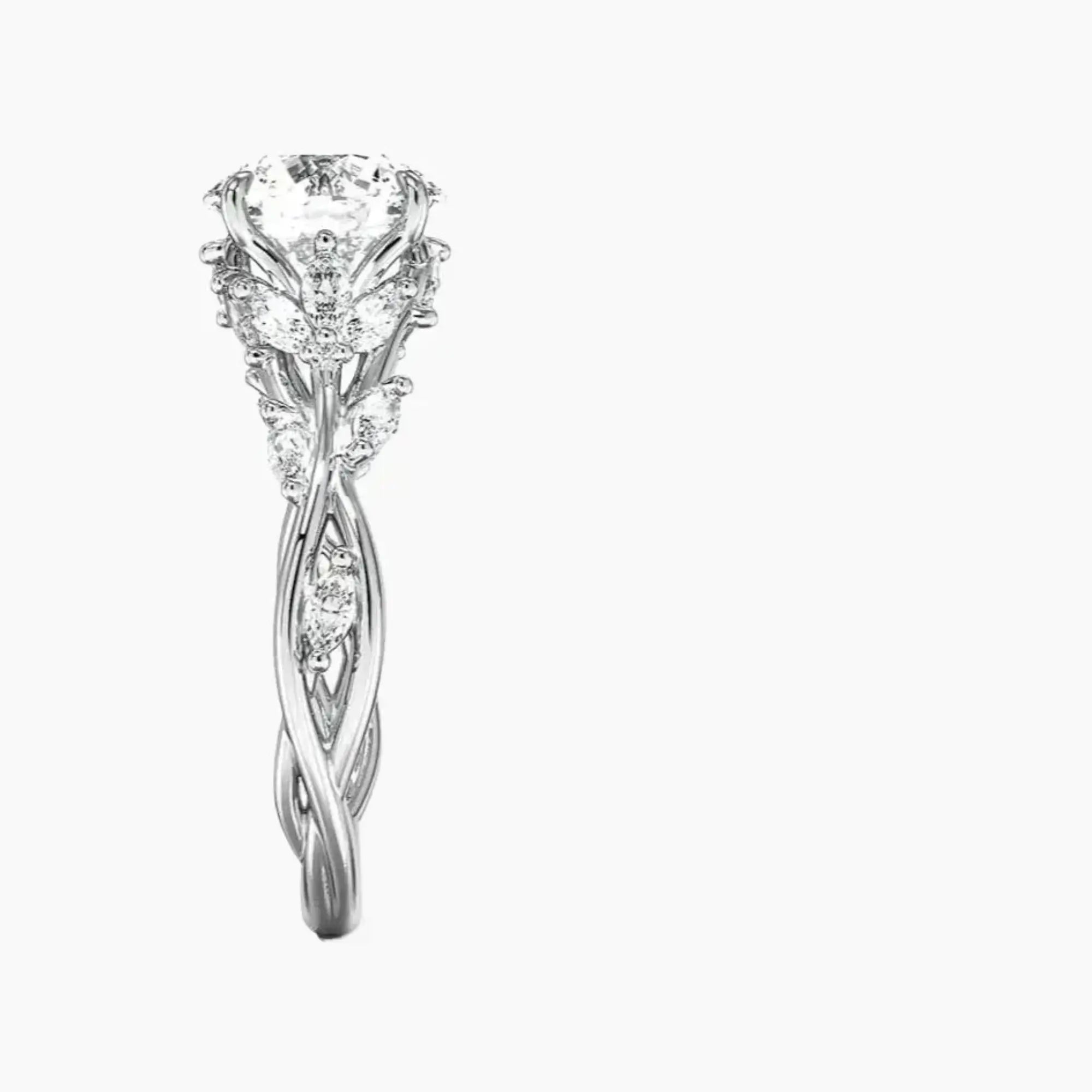 Florence 2 Carat Round Cut Solitaire Lab Grown Diamond Ring in 18K White Gold - View 3
