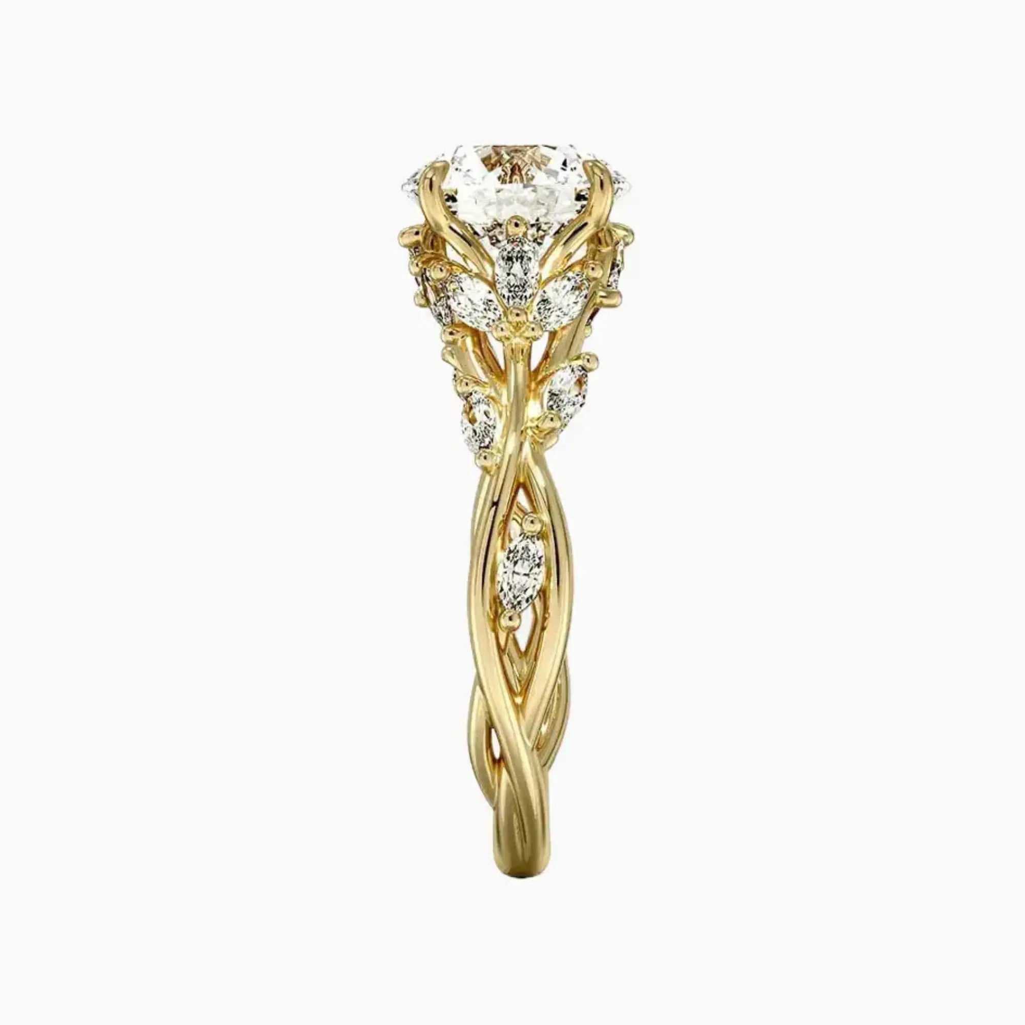 Florence 5 Carat Round Cut Solitaire Lab Grown Diamond Ring in 14K White Gold - View 9