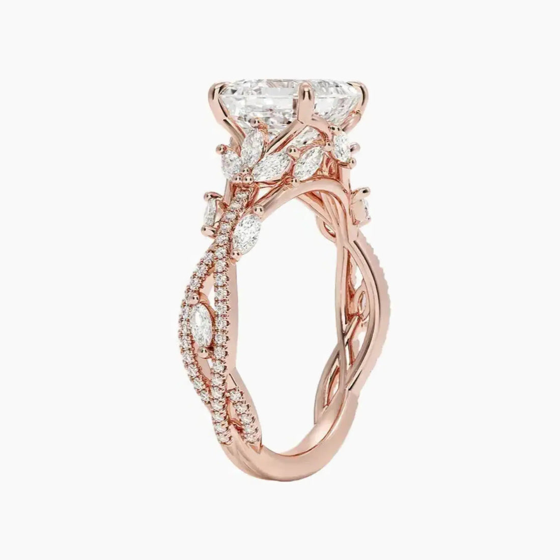 Florence Adorned 1.5 Carat Asscher Cut Solitaire Lab Grown Diamond Ring in Silver - View 5