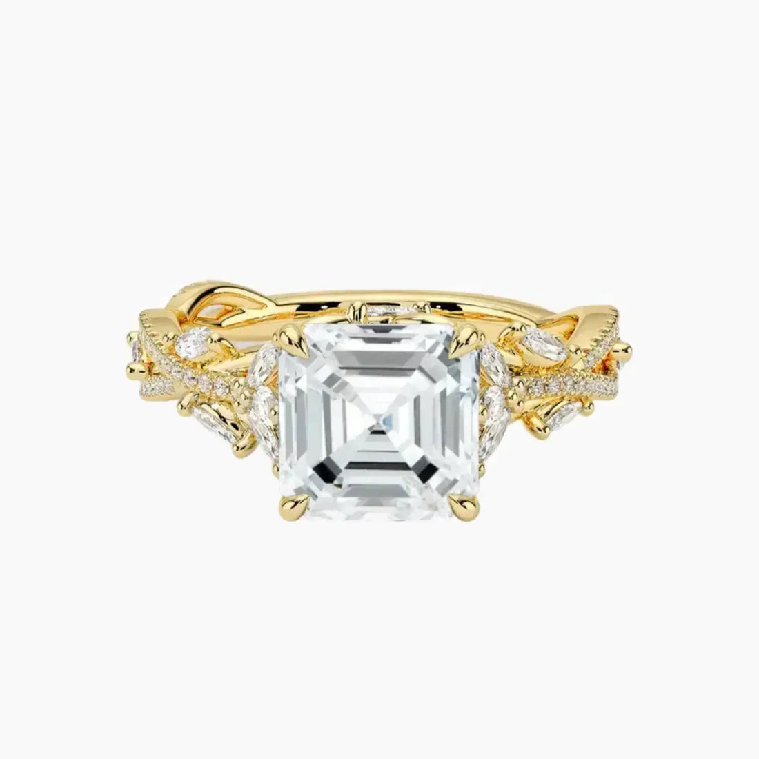 Florence Adorned 1.5 Carat Asscher Cut Solitaire Lab Grown Diamond Ring in Silver - View 7