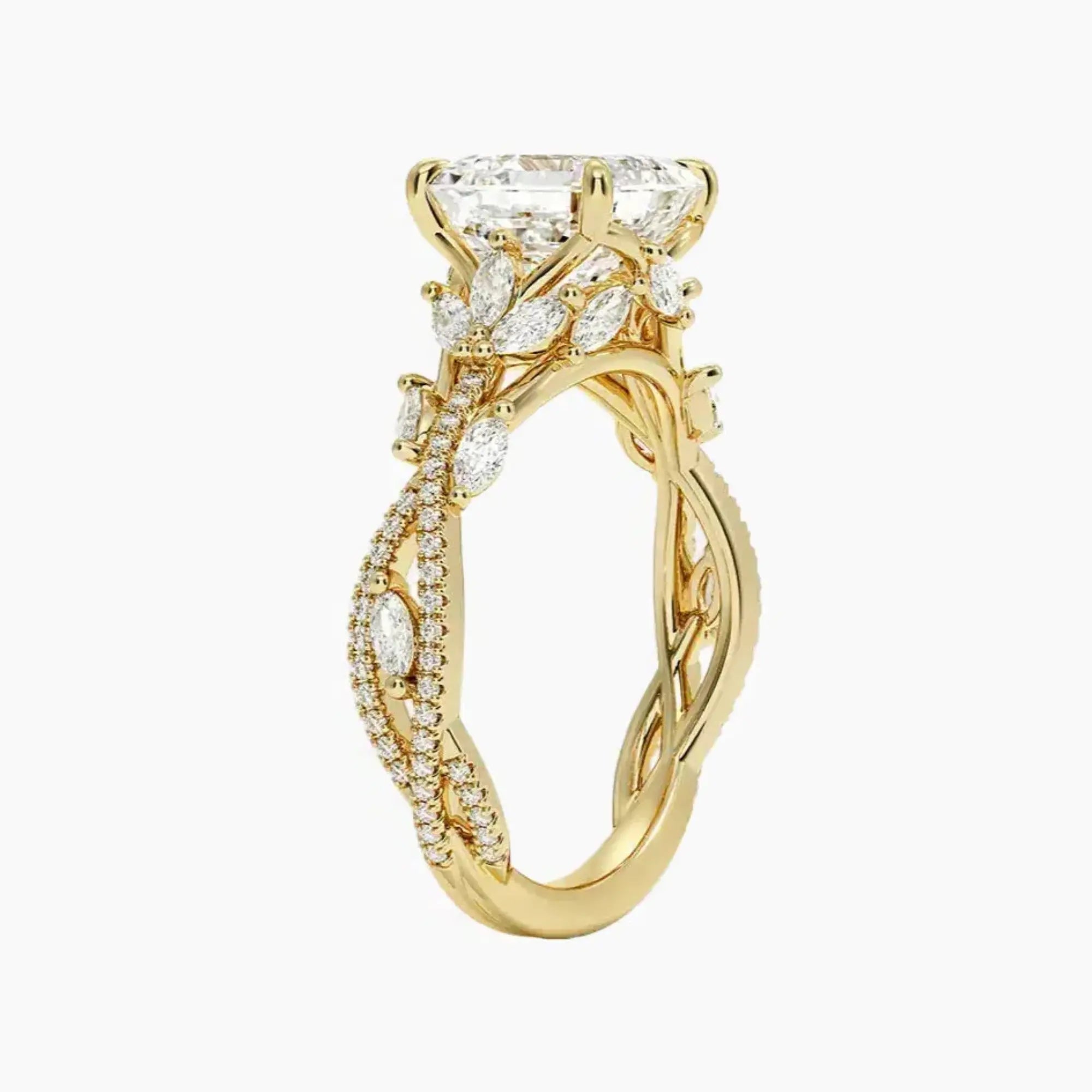 Florence Adorned 1.5 Carat Asscher Cut Solitaire Lab Grown Diamond Ring in 10K White Gold - View 8