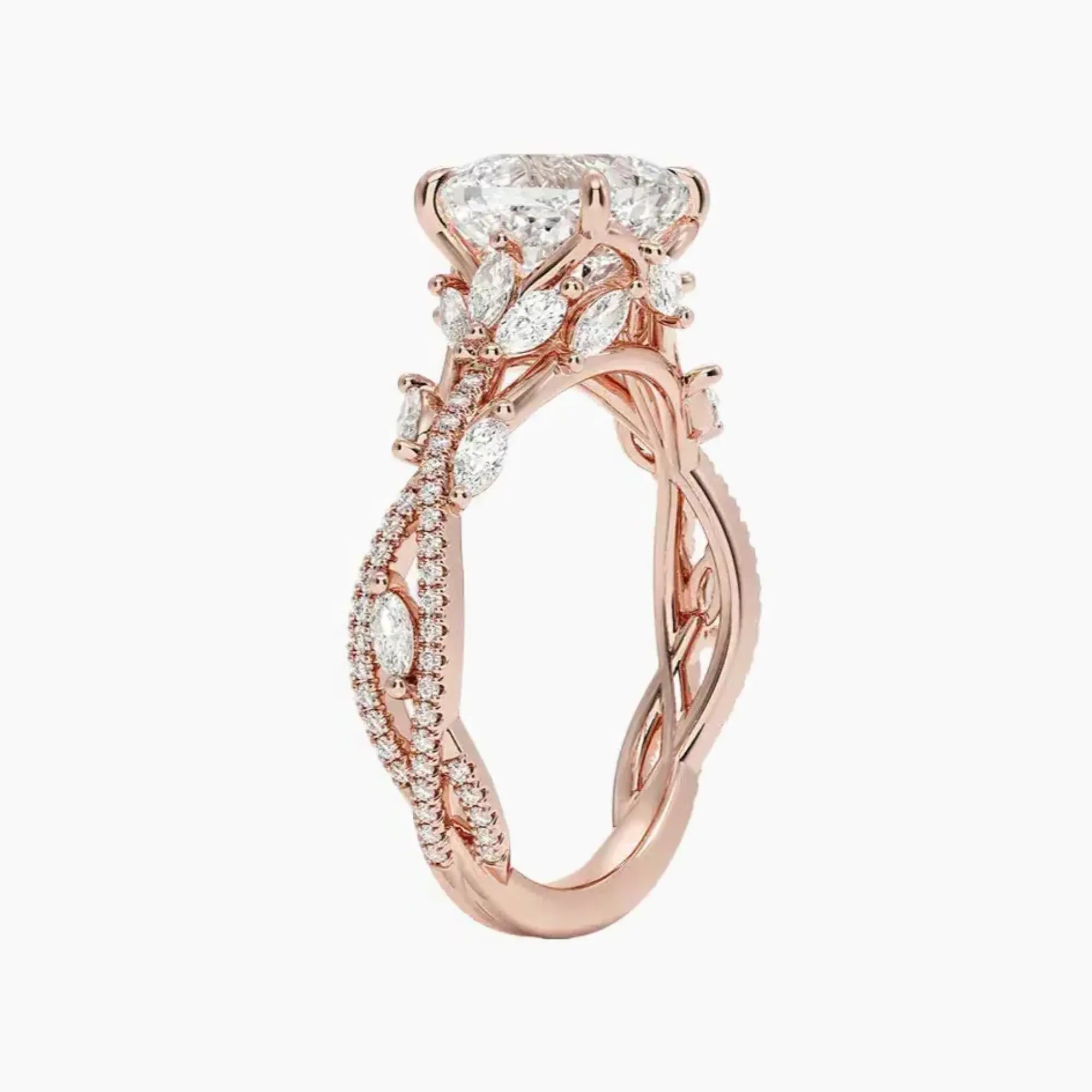 Florence Adorned 2 Carat Cushion Cut Solitaire Lab Grown Diamond Ring in 14K Yellow Gold - View 8