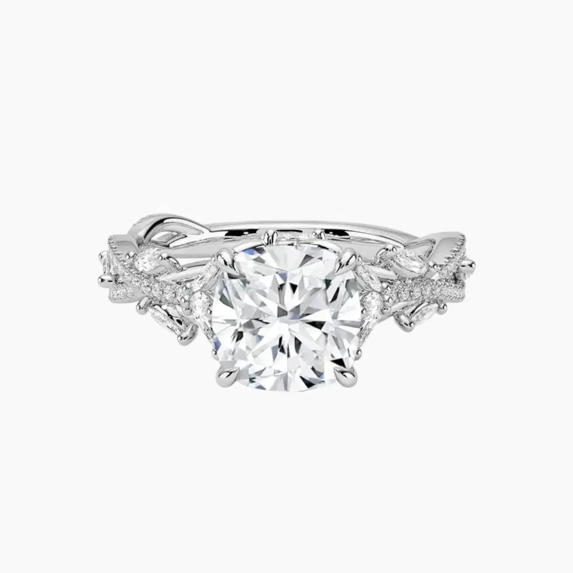 Florence Adorned 1 Carat Cushion Cut Solitaire Lab Grown Diamond Ring in 14K Yellow Gold - View 4