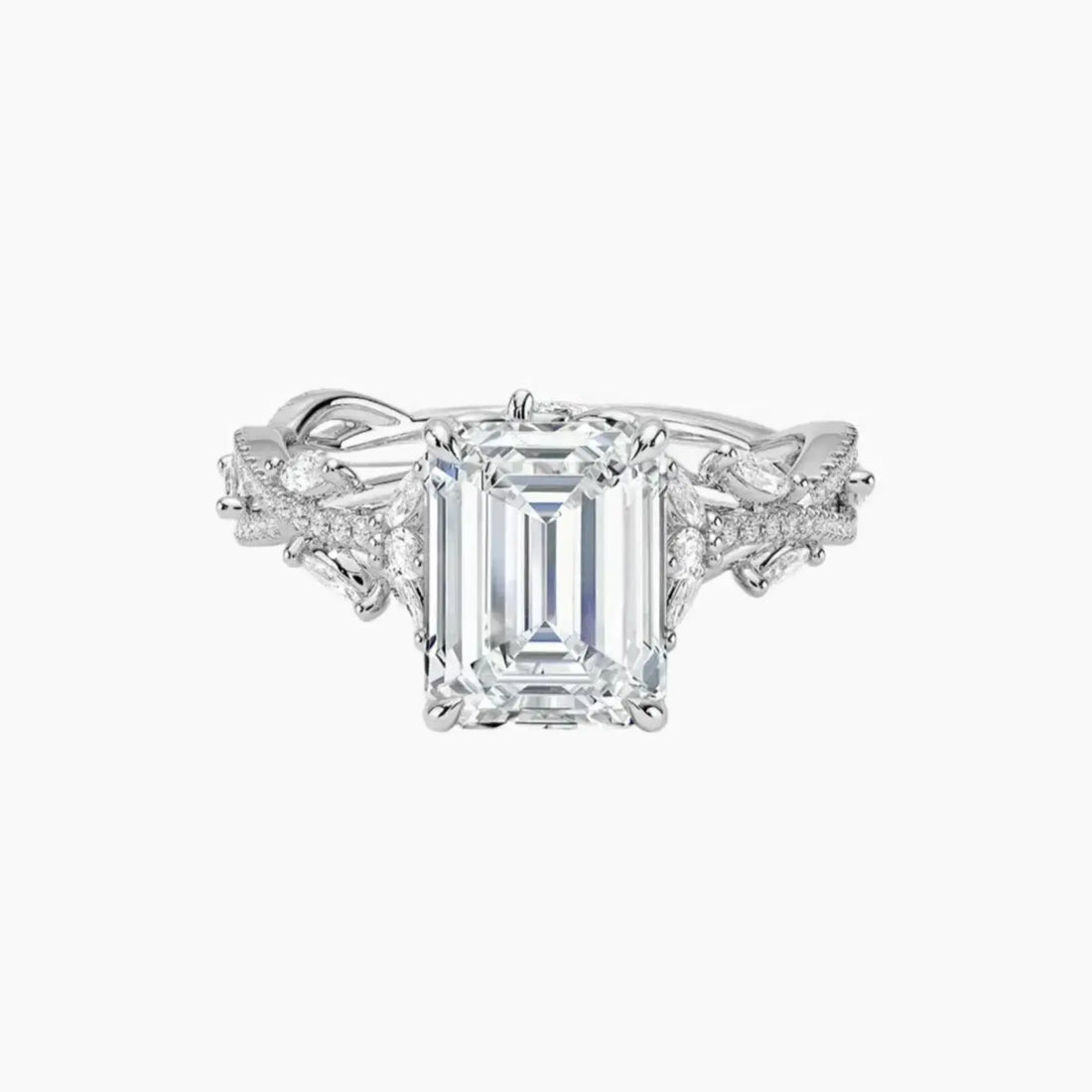 Florence Adorned 2 Carat Emerald Cut Solitaire Lab Grown Diamond Ring in 14K Yellow Gold - View 4