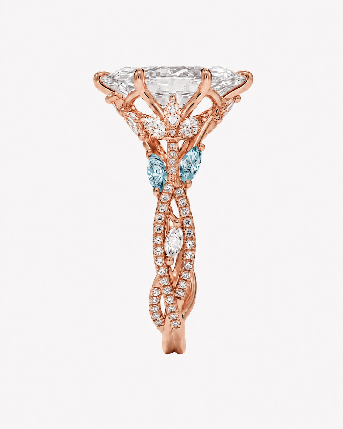 Florence Adorned 1.5 Carat Marquise Cut Solitaire Lab Grown Diamond Ring in 10K Rose Gold - View 8