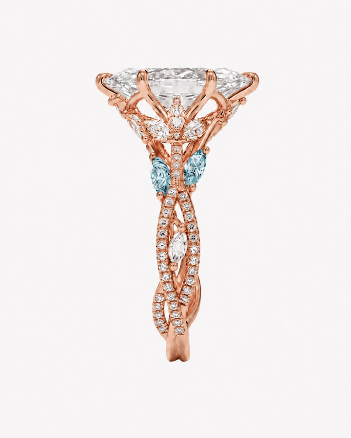 Florence Adorned 4.5 Carat Marquise Cut Solitaire Lab Grown Diamond Ring in 14K Yellow Gold - View 24