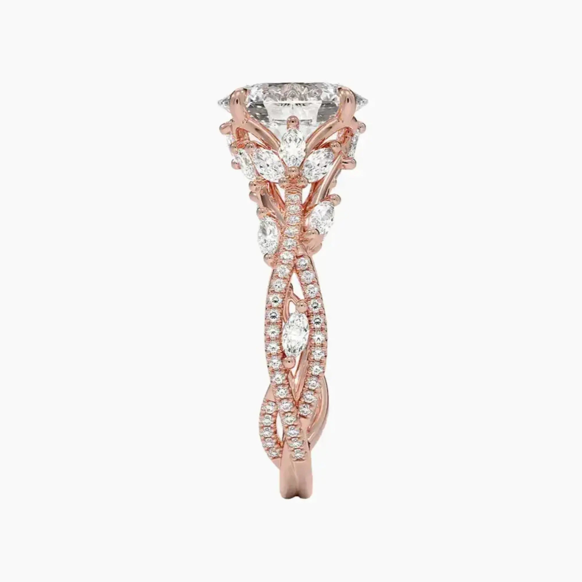 Florence Adorned 2 Carat Oval Cut Solitaire Lab Grown Diamond Ring in 14K Yellow Gold - View 9