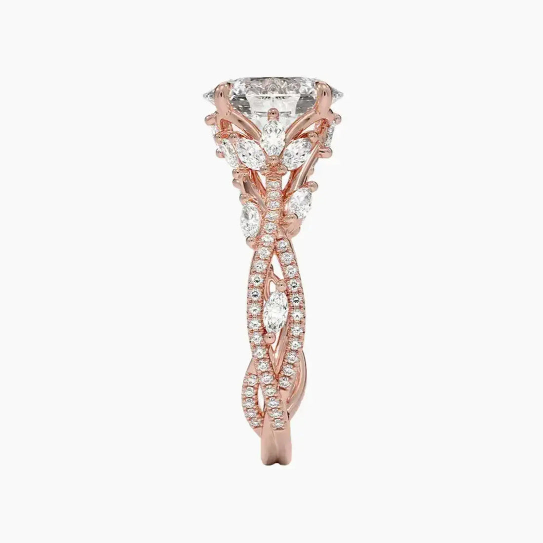 Florence Adorned 2 Carat Oval Cut Solitaire Lab Grown Diamond Ring in 14K Yellow Gold - View 9