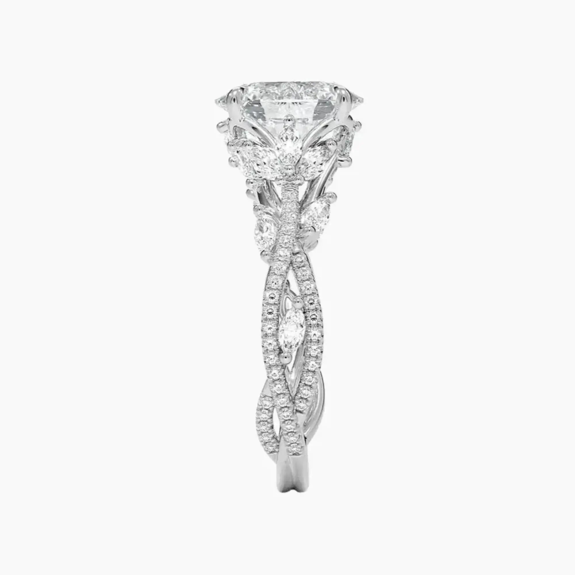 Florence Adorned 2 Carat Oval Cut Solitaire Lab Grown Diamond Ring in 14K Yellow Gold - View 6