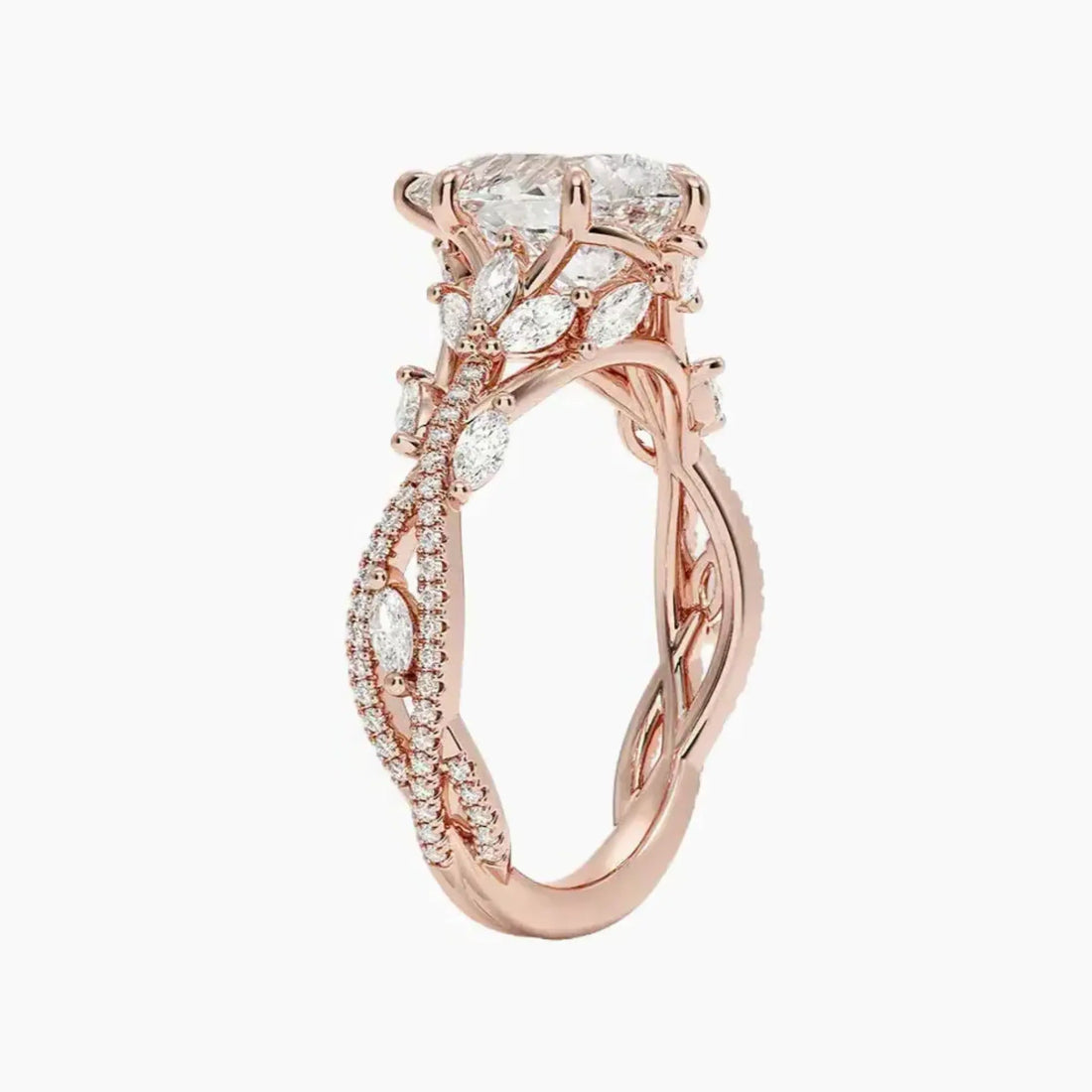 Florence Adorned 2 Carat Pear Cut Solitaire Lab Grown Diamond Ring in 14K Yellow Gold - View 8