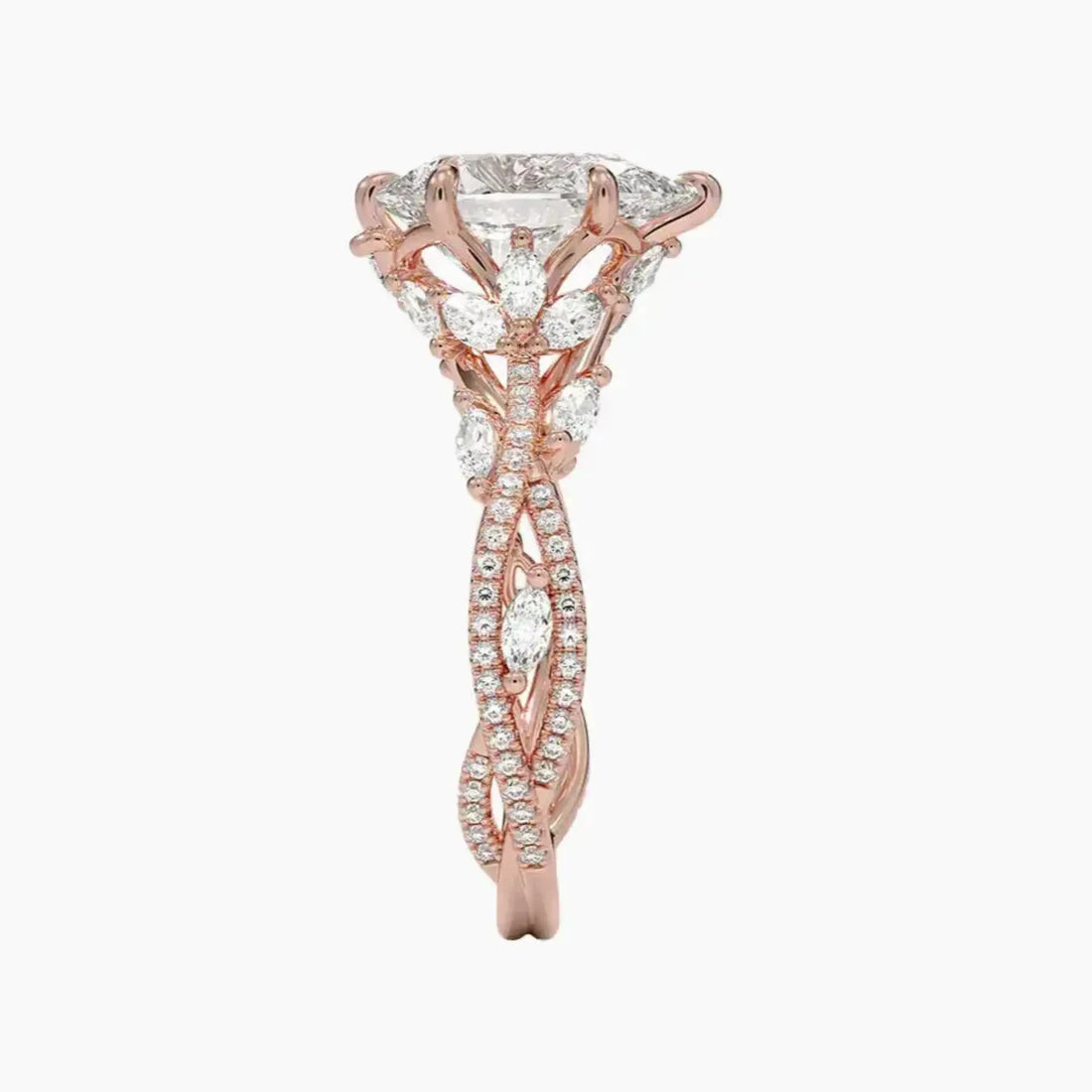 Florence Adorned 1 Carat Pear Cut Solitaire Lab Grown Diamond Ring in 14K Yellow Gold - View 9
