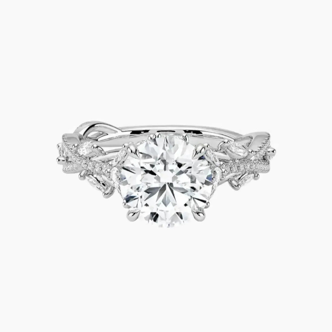 Florence Adorned 1 Carat Round Cut Solitaire Lab Grown Diamond Ring in 14K Yellow Gold - View 4