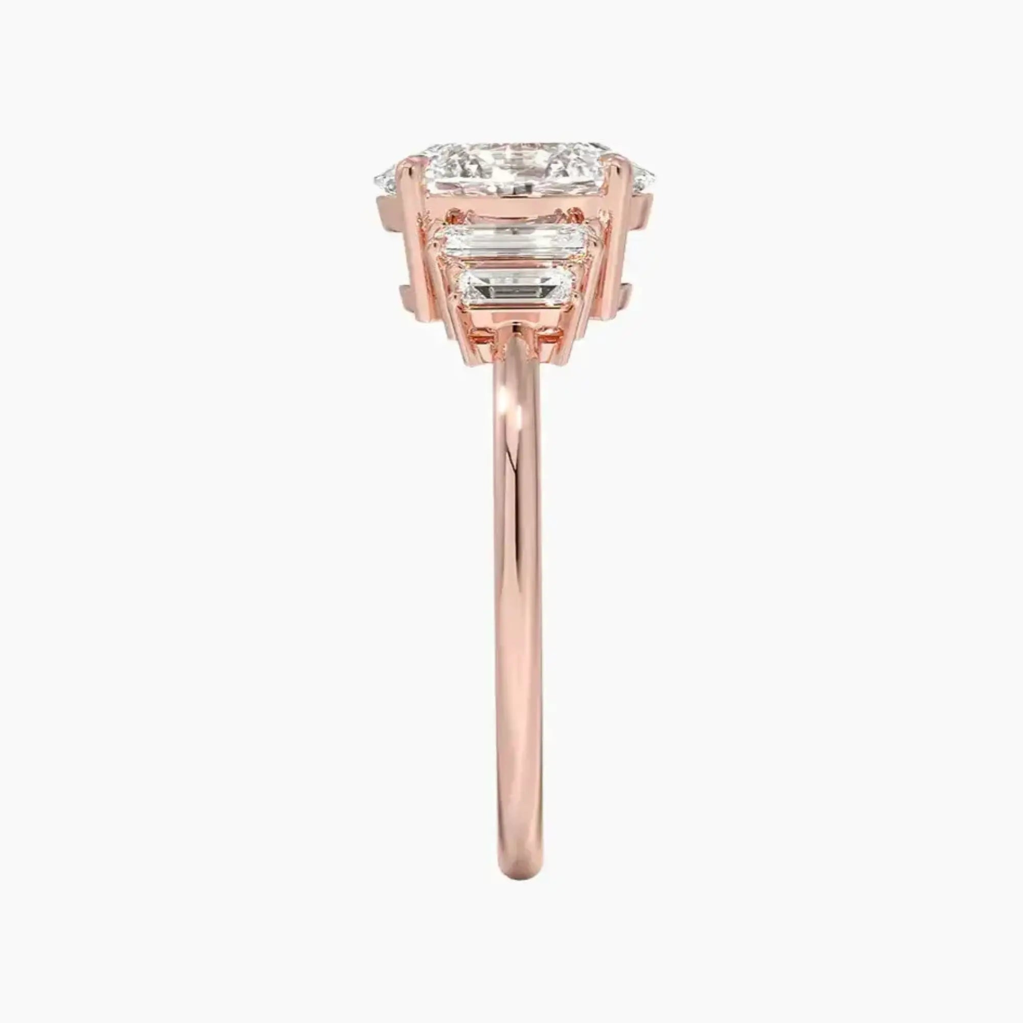 Nerine Five Stone Oval Designer 1.5 Carat Lab Grown Diamond Engagement Ring in 18K Rose Gold