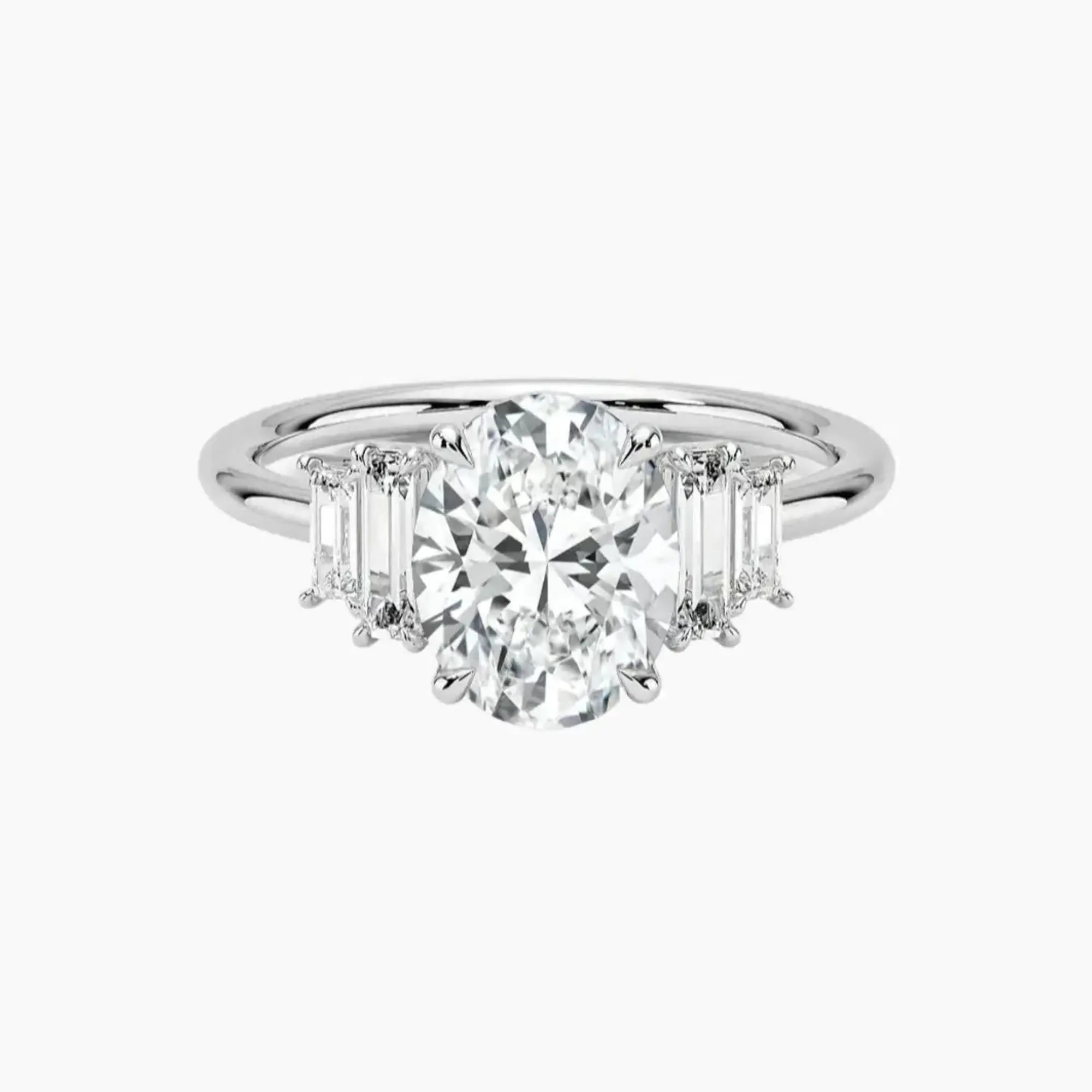 Nerine Five Stone Oval Designer 1.5 Carat Lab Grown Diamond Engagement Ring in 18K Rose Gold