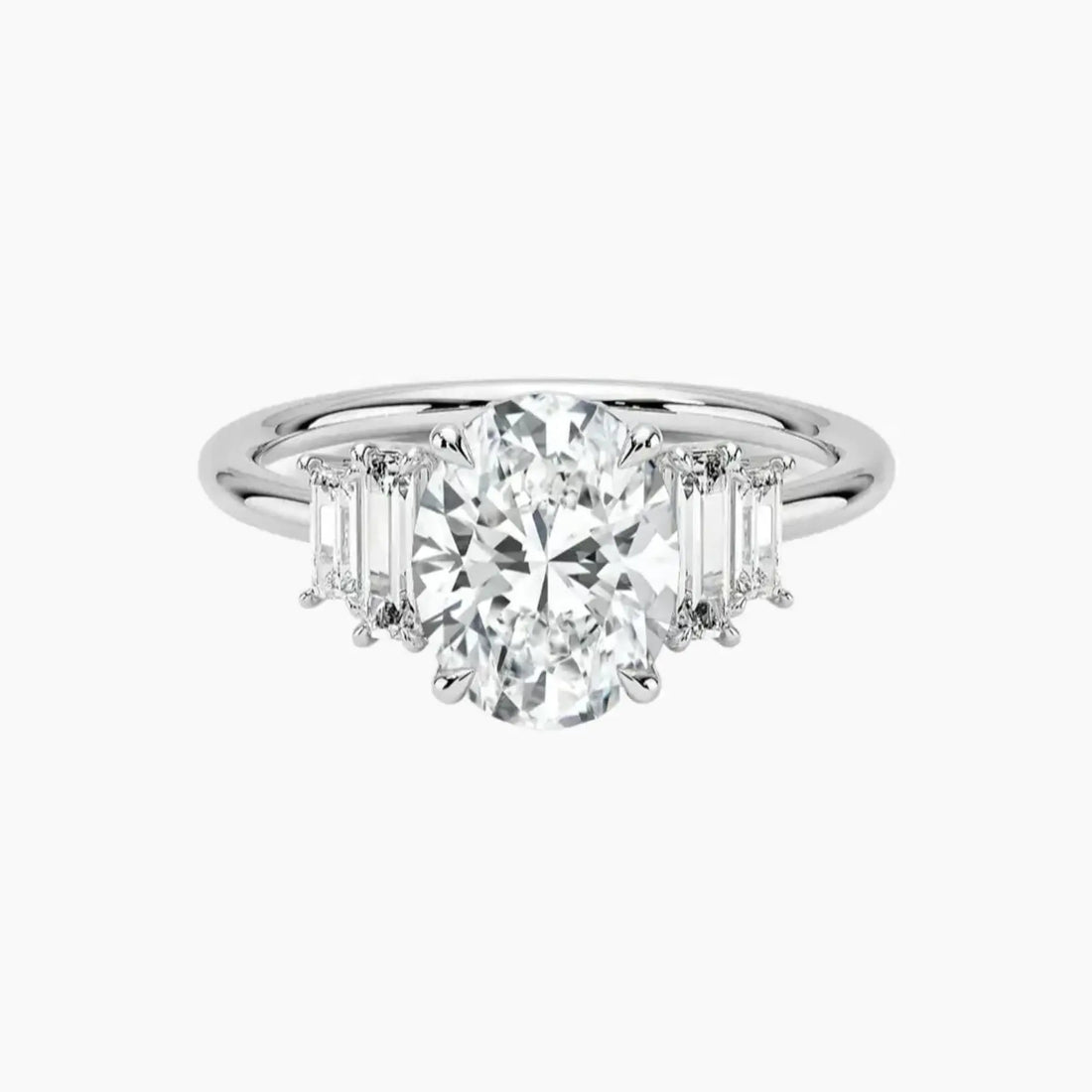 Nerine Five Stone Oval Designer 1.5 Carat Lab Grown Diamond Engagement Ring in 18K Rose Gold