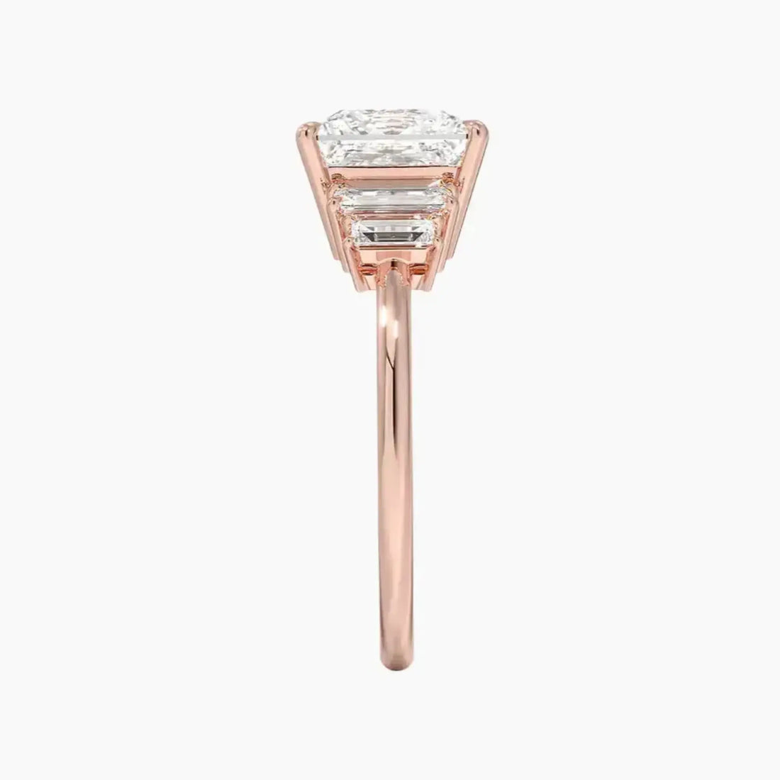 Nerine Five Stone Princess Designer 1.5 Carat Lab Grown Diamond Engagement Ring in 14K Rose Gold
