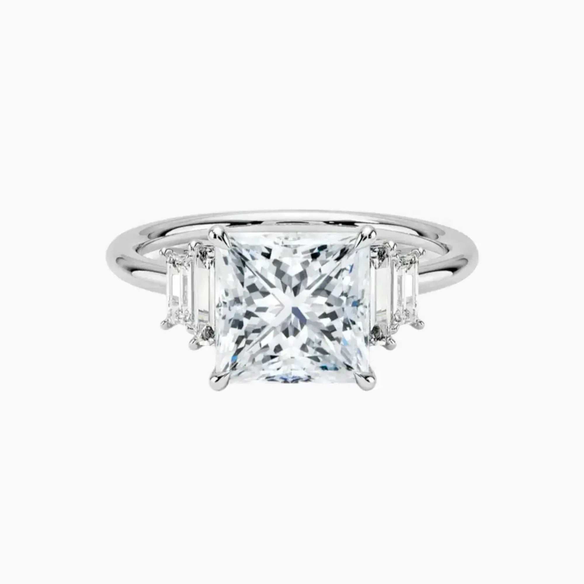 Nerine Five Stone Princess Designer 1.5 Carat Lab Grown Diamond Engagement Ring in 14K Rose Gold