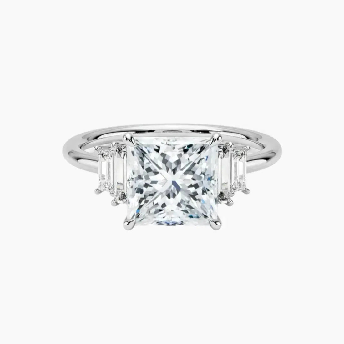 Nerine Five Stone Princess Designer 1.5 Carat Lab Grown Diamond Engagement Ring in 14K Rose Gold