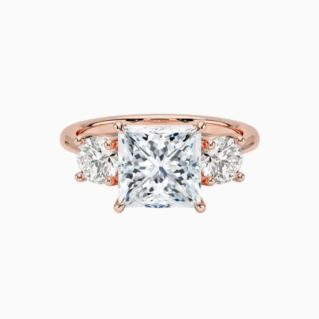 Seraphina Princess Three Stone 1.5 Carat Lab Grown Diamond Engagement Ring in 18K Rose Gold
