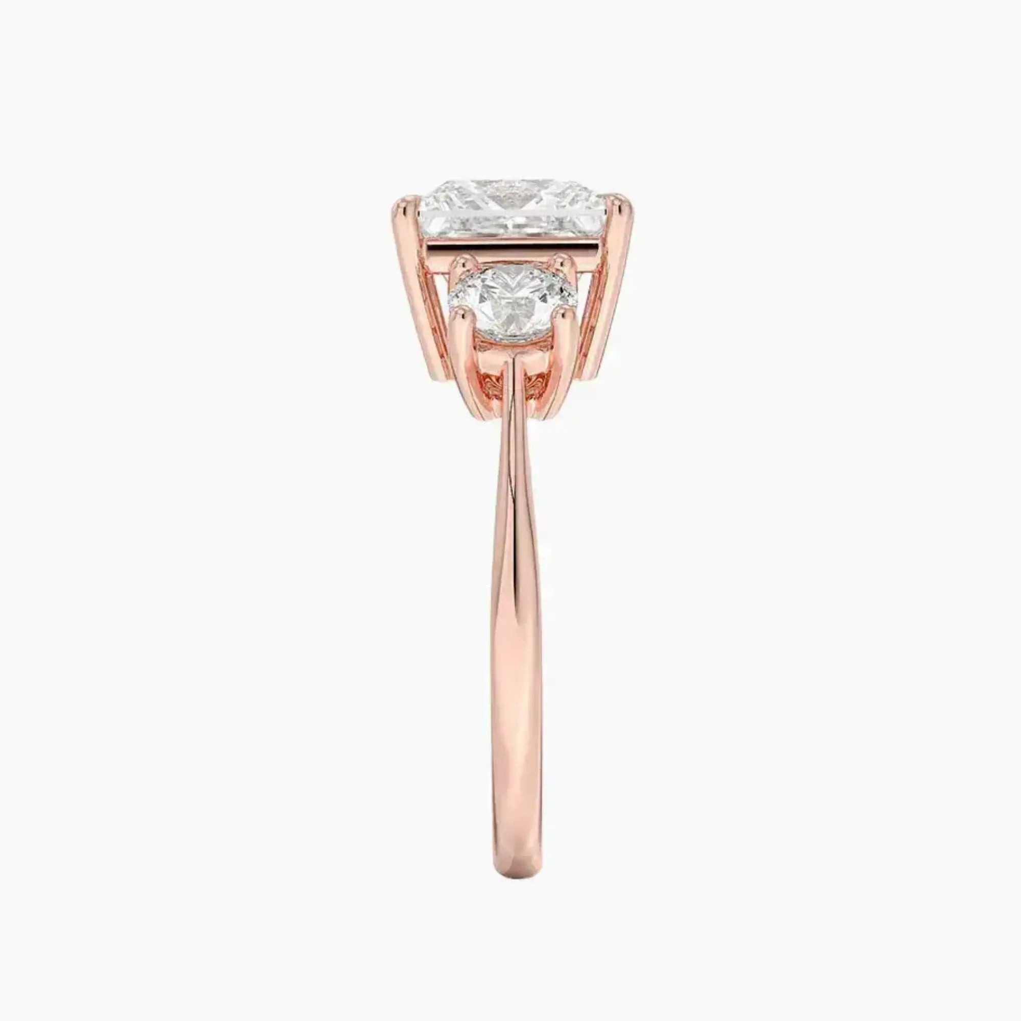 Seraphina Princess Three Stone 1.5 Carat Lab Grown Diamond Engagement Ring in 18K Rose Gold