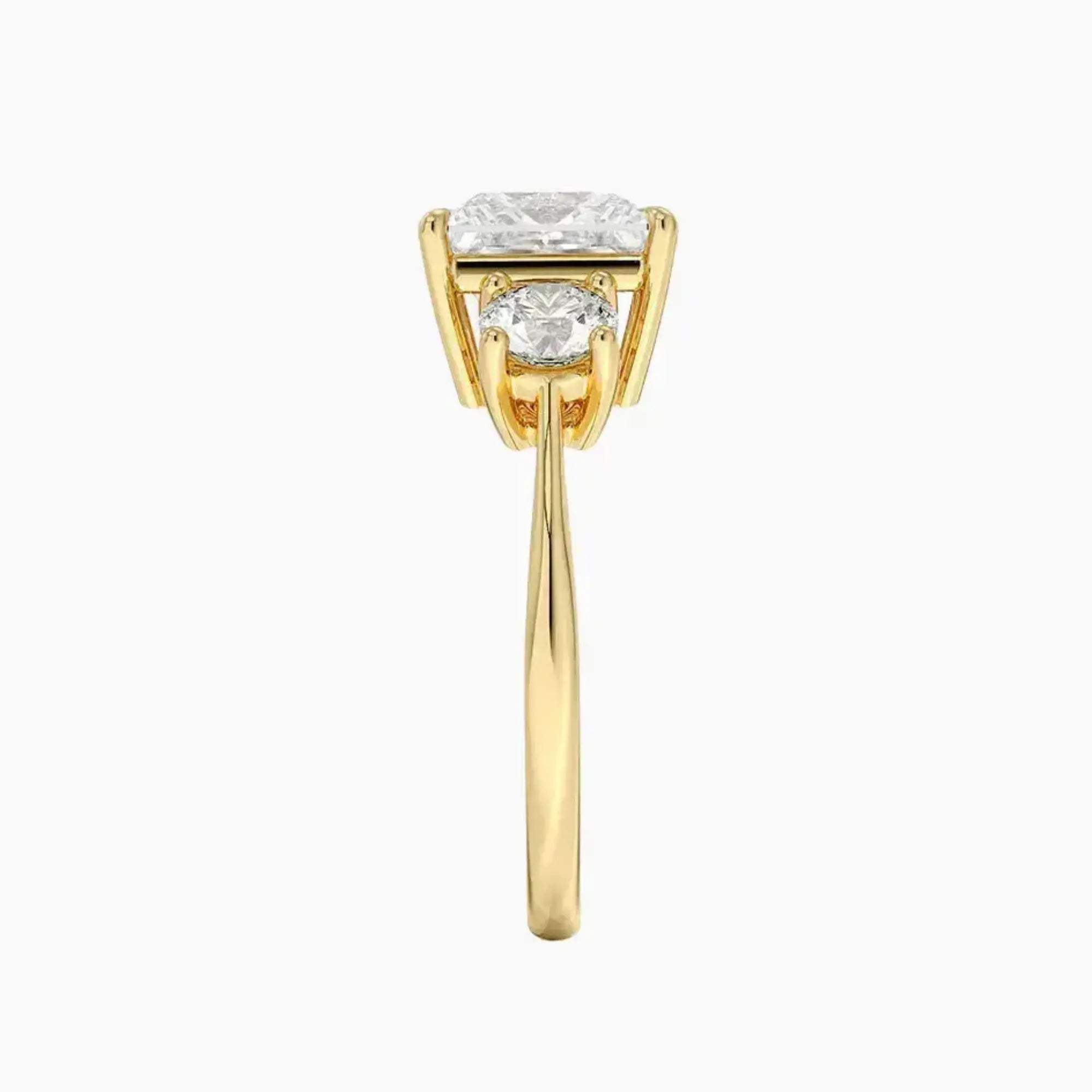 Seraphina Princess Three Stone 1.5 Carat Lab Grown Diamond Engagement Ring in 18K Rose Gold