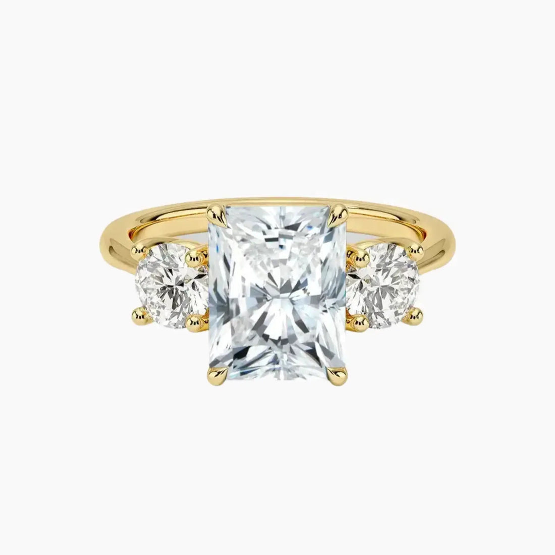 Seraphina Radiant Three Stone 1.5 Carat Lab Grown Diamond Engagement Ring in 14K Rose Gold