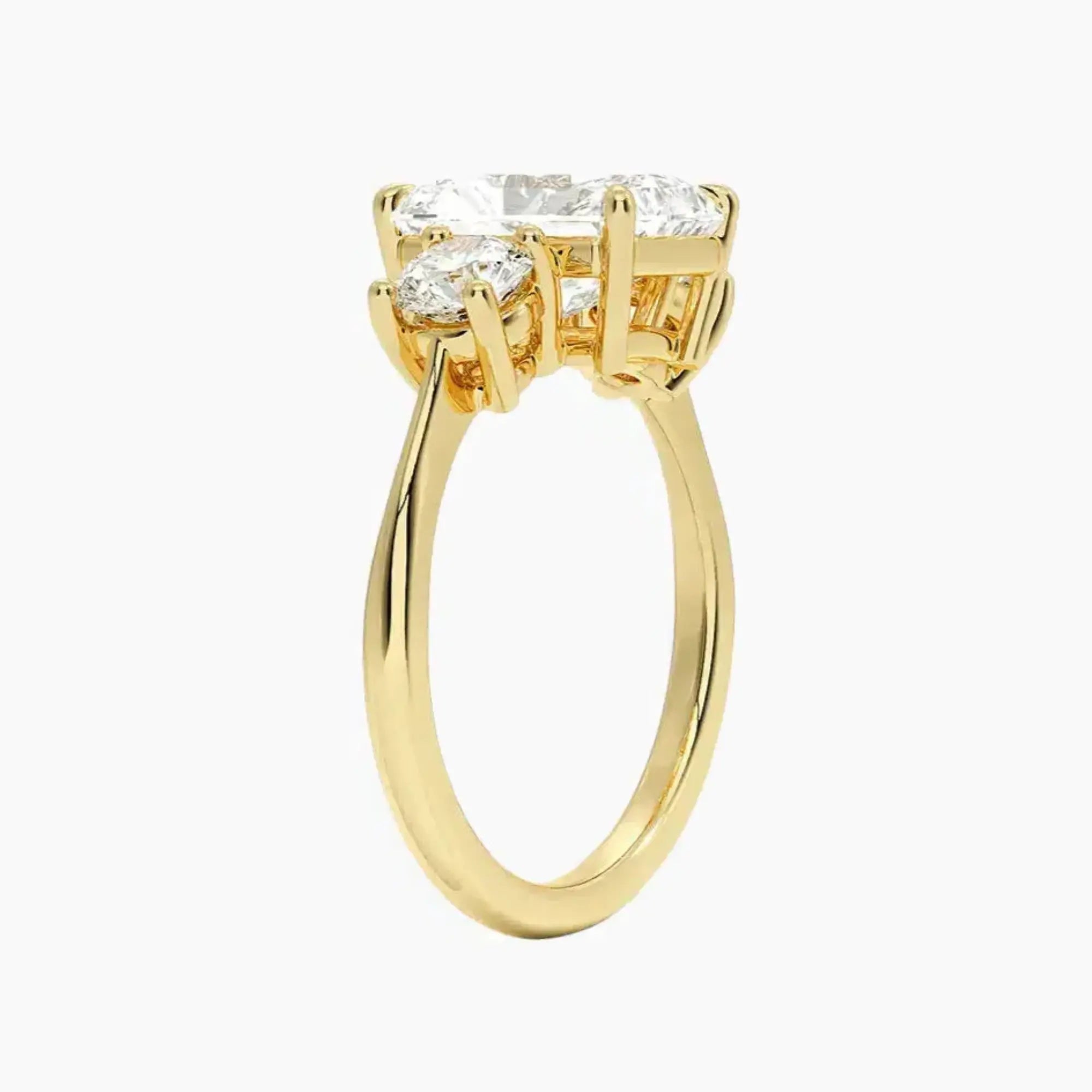 Seraphina Radiant Three Stone 1.5 Carat Lab Grown Diamond Engagement Ring in 14K Rose Gold