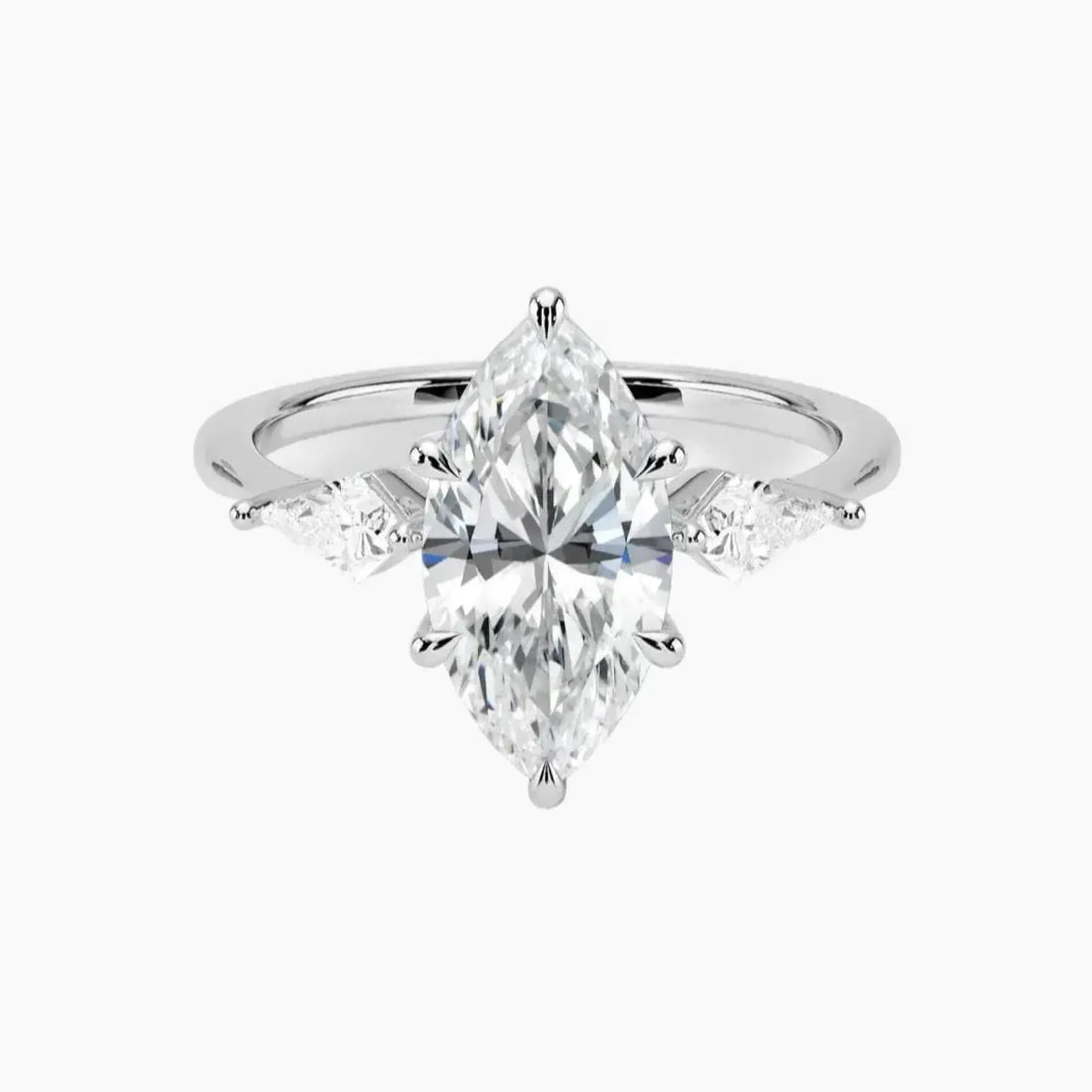 Isolde Marquise Three Stone 1.5 Carat Lab Grown Diamond Engagement Ring in 18K Rose Gold
