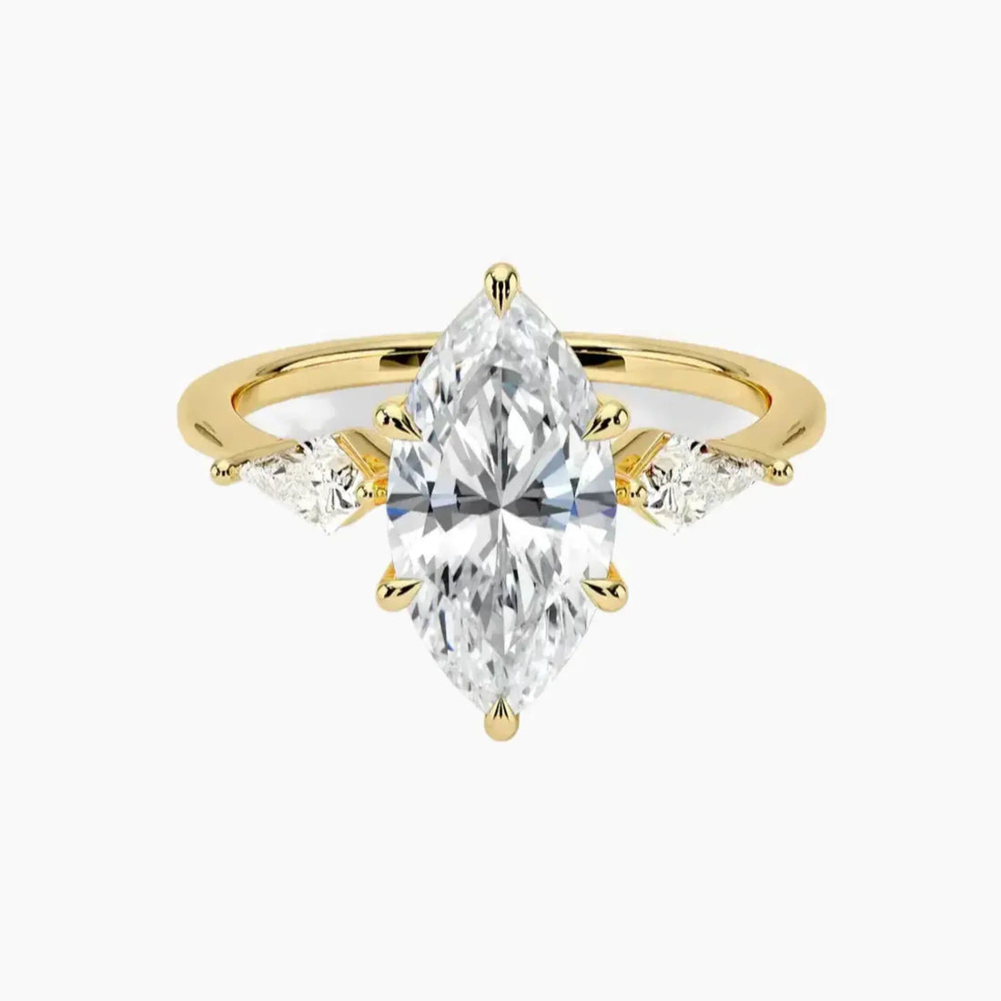 Isolde Marquise Three Stone 1.5 Carat Lab Grown Diamond Engagement Ring in 18K Rose Gold