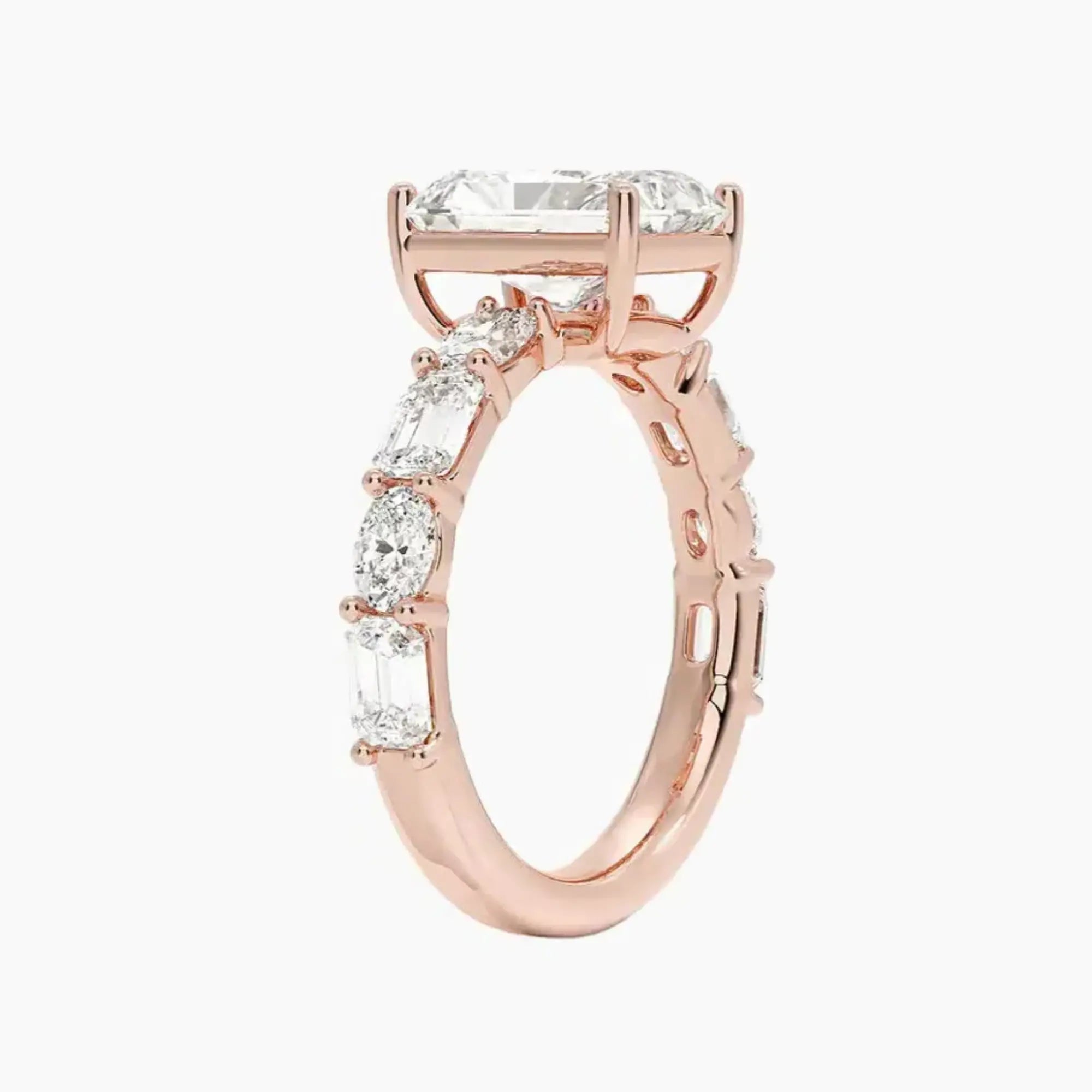 Ariadne Radiant Designer 1.5 Carat Lab Grown Diamond Engagement Ring in 18K Rose Gold