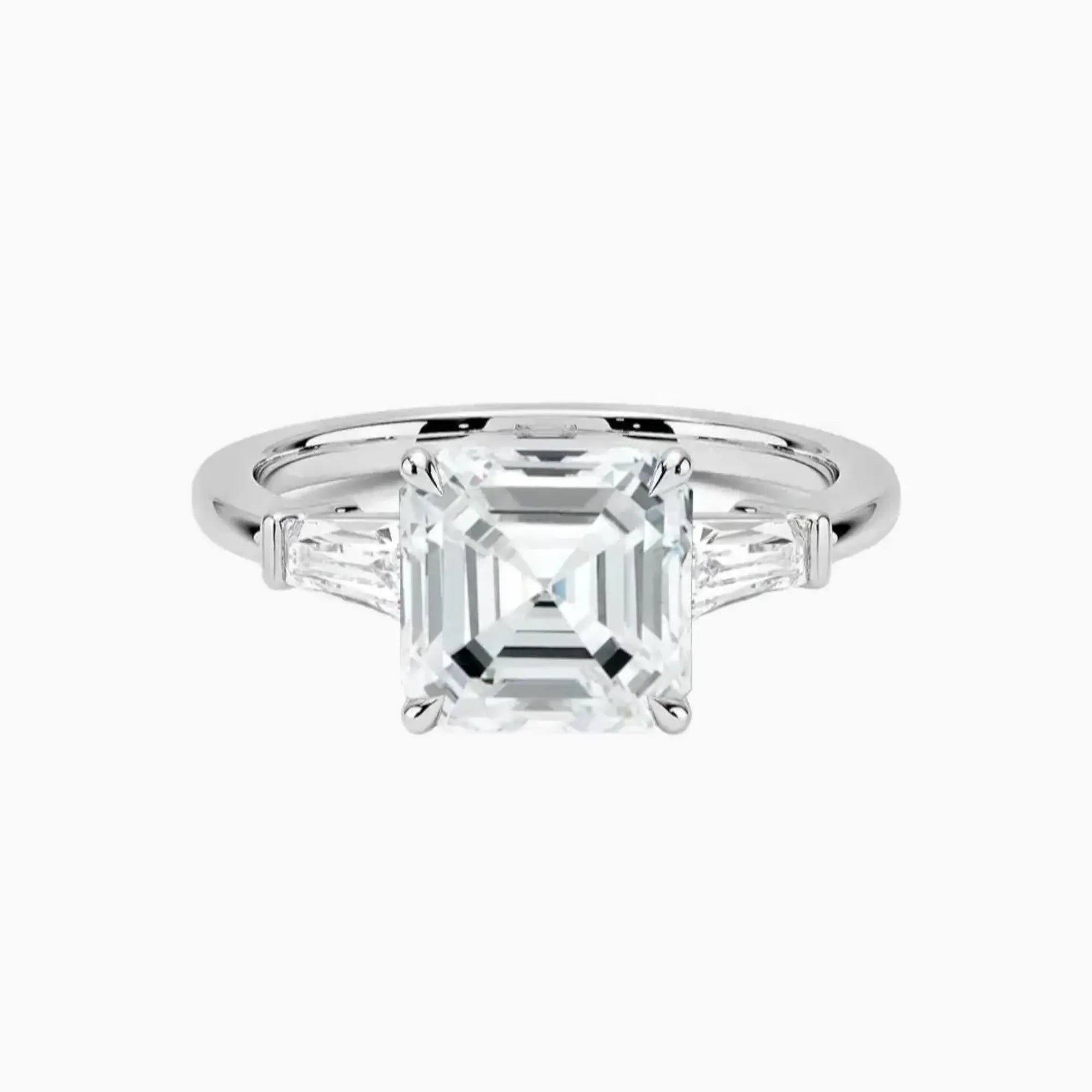Nyx Asscher Three Stone 1.5 Carat Lab Grown Diamond Engagement Ring in 18K Rose Gold
