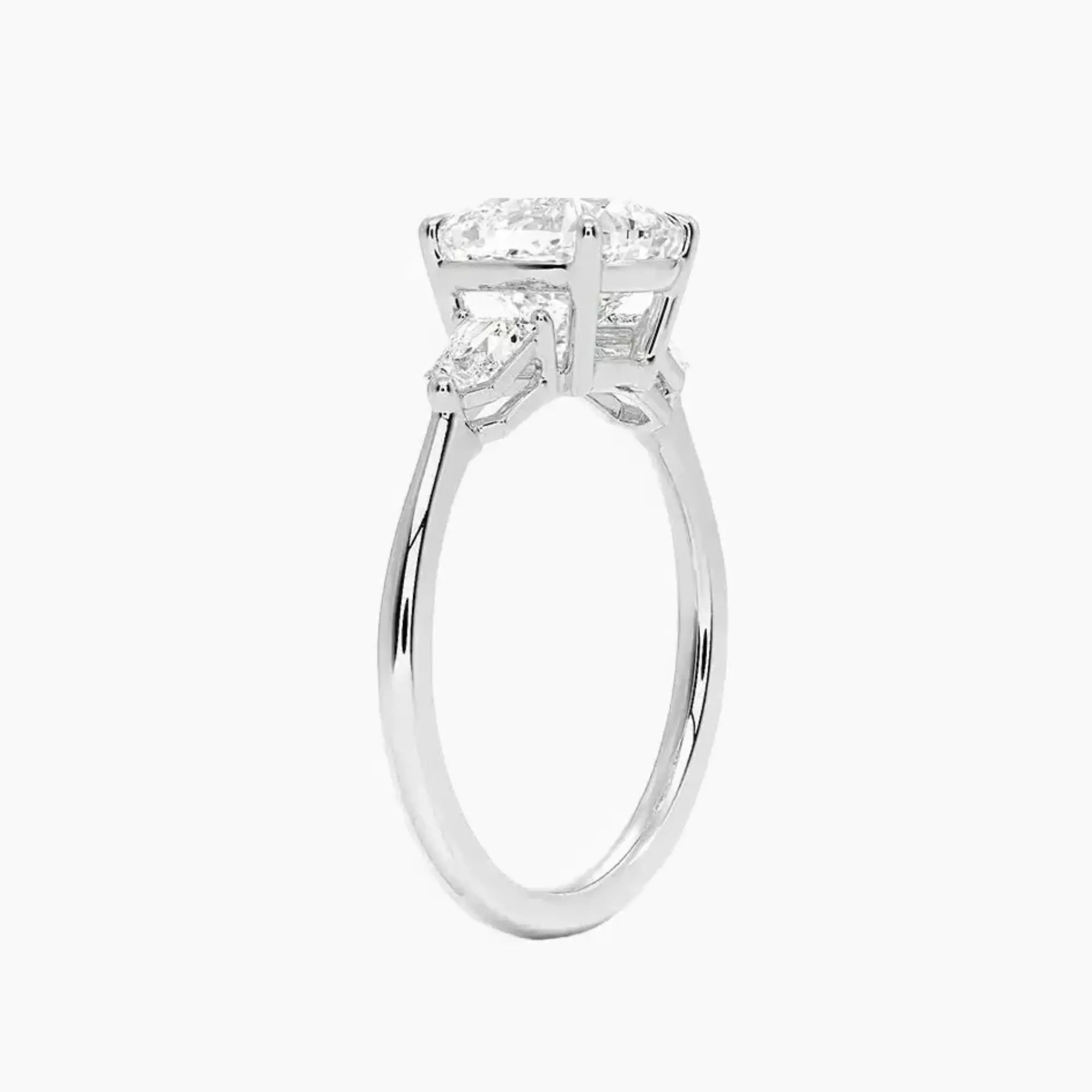 Thalassa Cushion Three Stone 1.5 Carat Lab Grown Diamond Engagement Ring in 14K Rose Gold