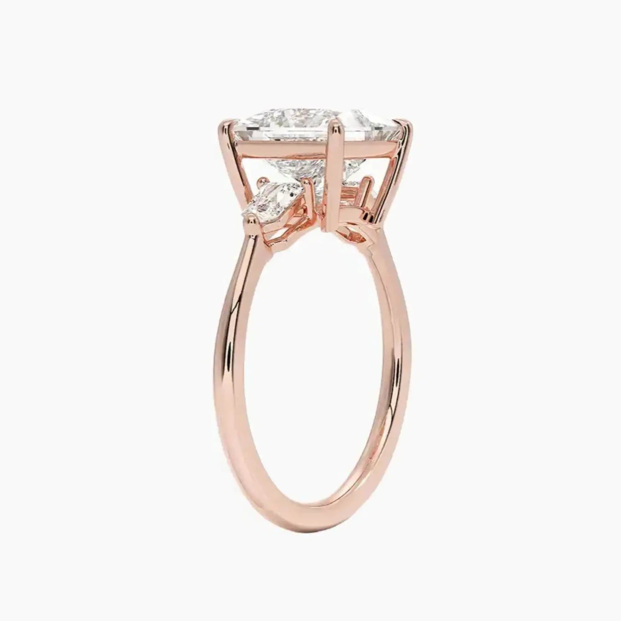Thalassa Princess Three Stone 1.5 Carat Lab Grown Diamond Engagement Ring in 14K Rose Gold