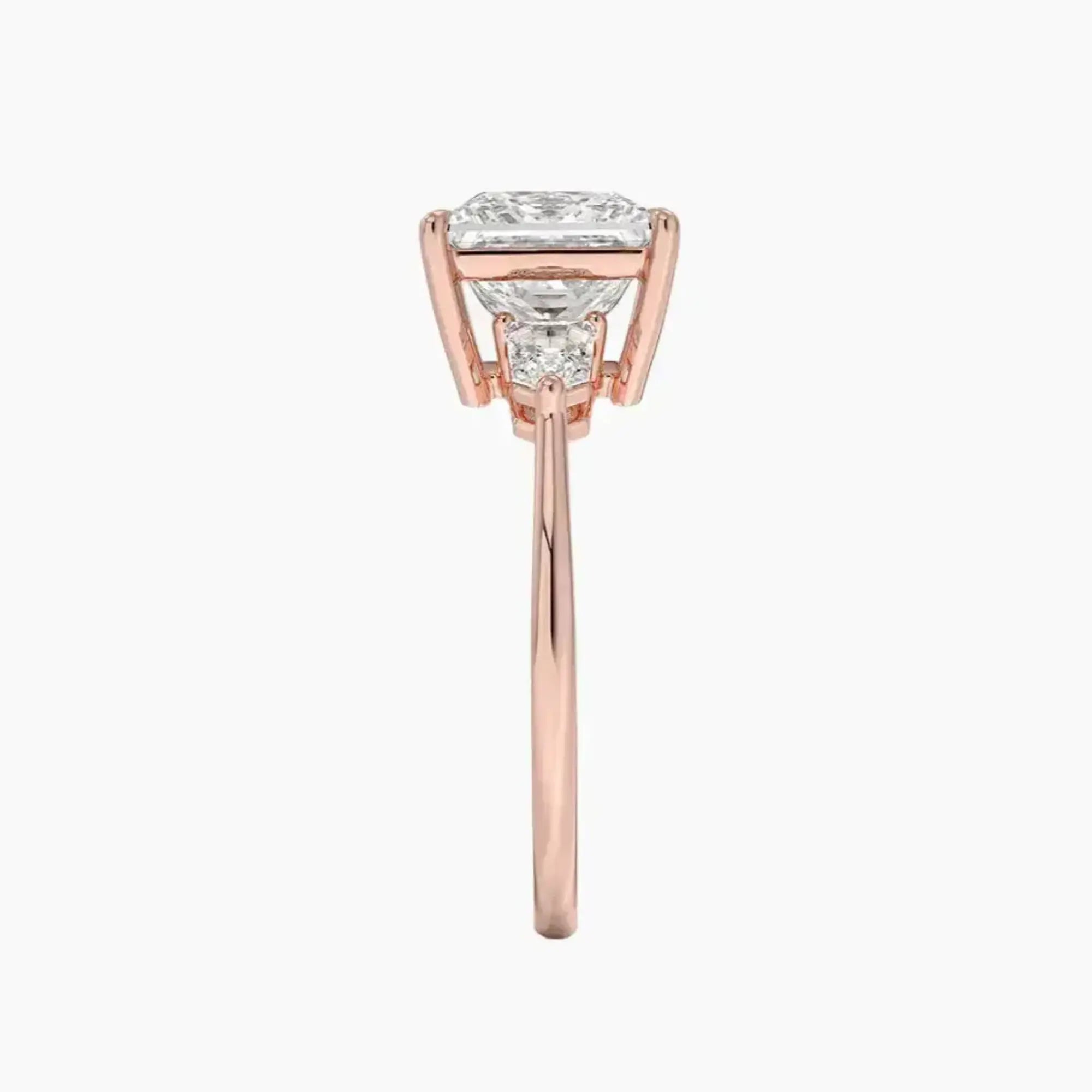 Thalassa Princess Three Stone 1.5 Carat Lab Grown Diamond Engagement Ring in 14K Rose Gold