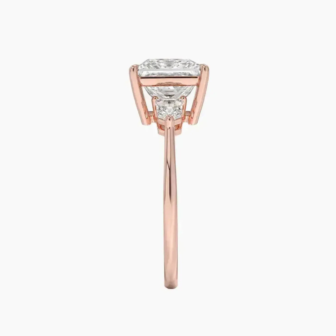Thalassa Princess Three Stone 1.5 Carat Lab Grown Diamond Engagement Ring in 14K Rose Gold