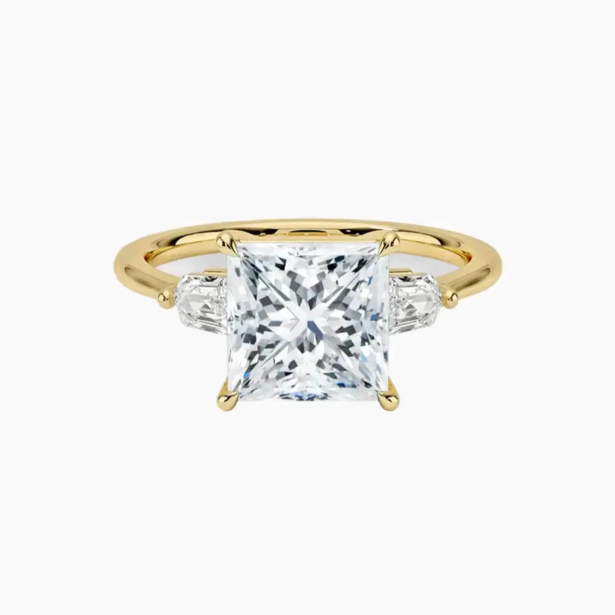 Thalassa Princess Three Stone 1.5 Carat Lab Grown Diamond Engagement Ring in 14K Rose Gold