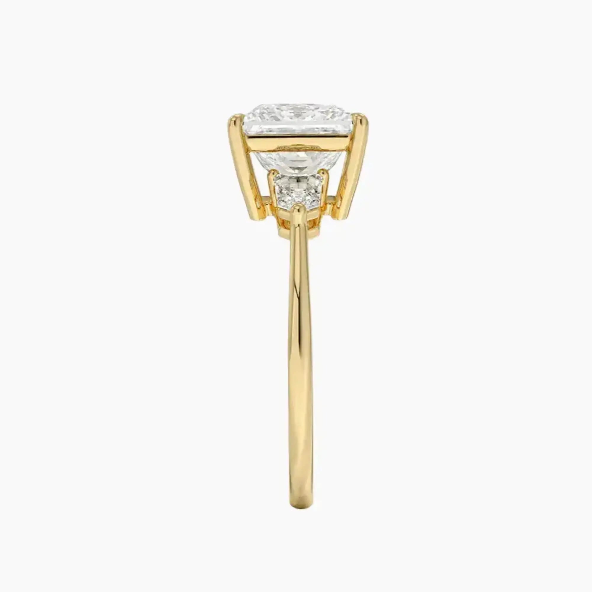 Thalassa Princess Three Stone 1.5 Carat Lab Grown Diamond Engagement Ring in 14K Rose Gold