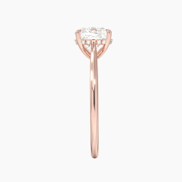 Genevieve Solitaire 1.5 Carat Cushion Cut Hidden Halo Lab Grown Diamond Ring in 14K Yellow Gold - View 9