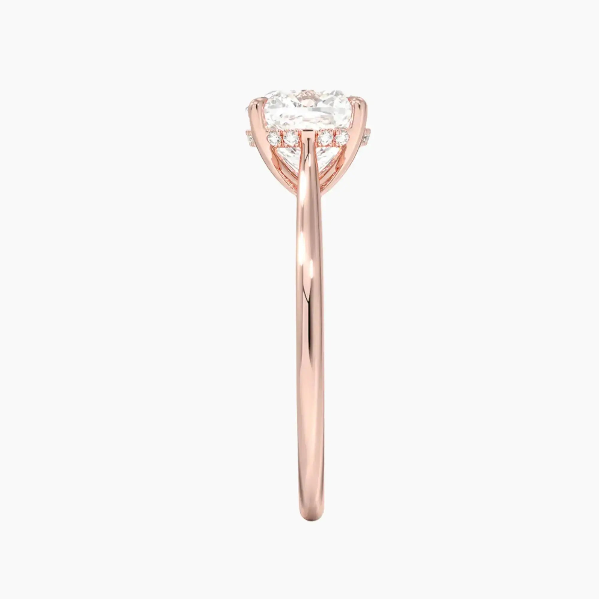 Genevieve Solitaire 2.5 Carat Cushion Cut Hidden Halo Lab Grown Diamond Ring in 10K Yellow Gold - View 9