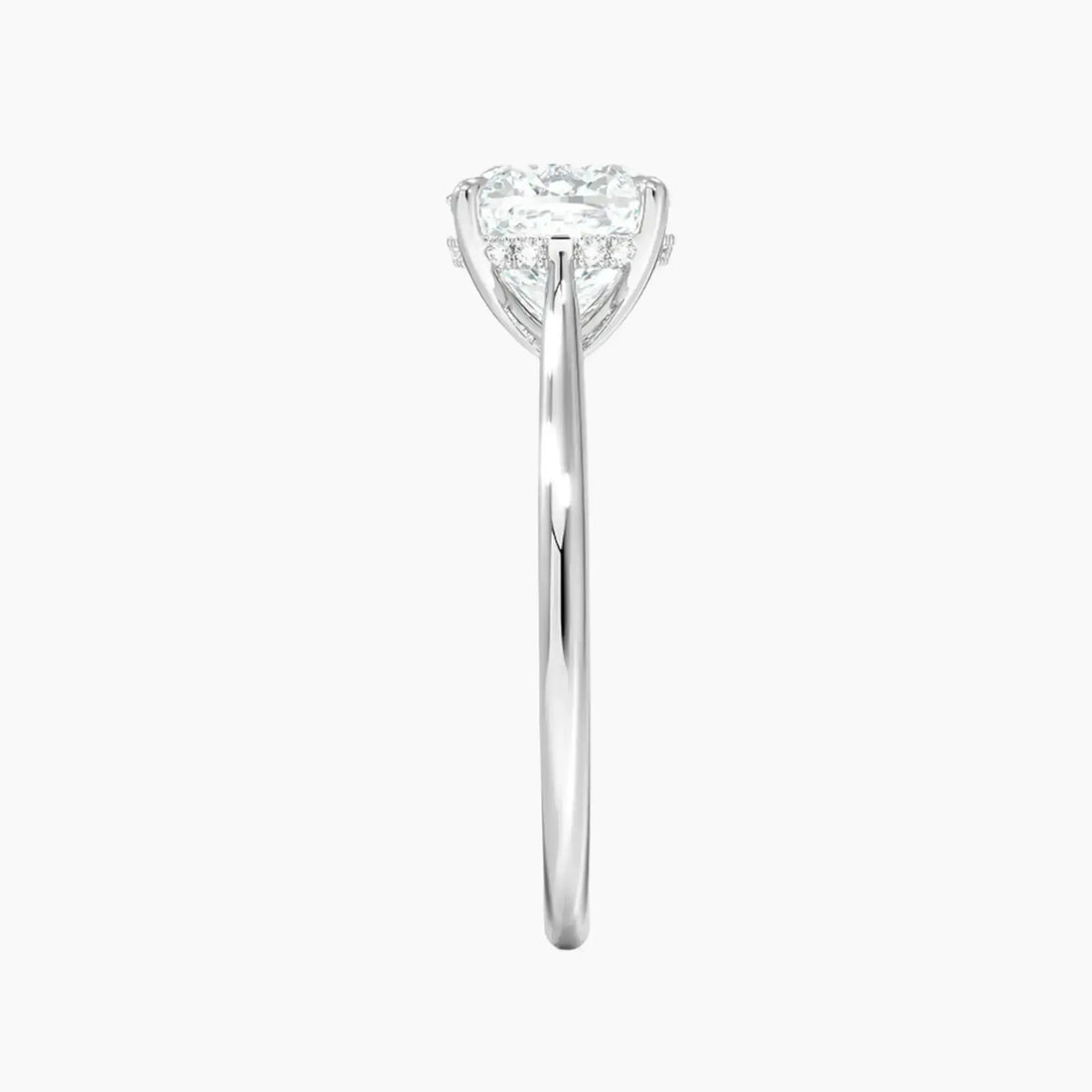 Genevieve Solitaire 2 Carat Cushion Cut Hidden Halo Lab Grown Diamond Ring in 18K Yellow Gold - View 6