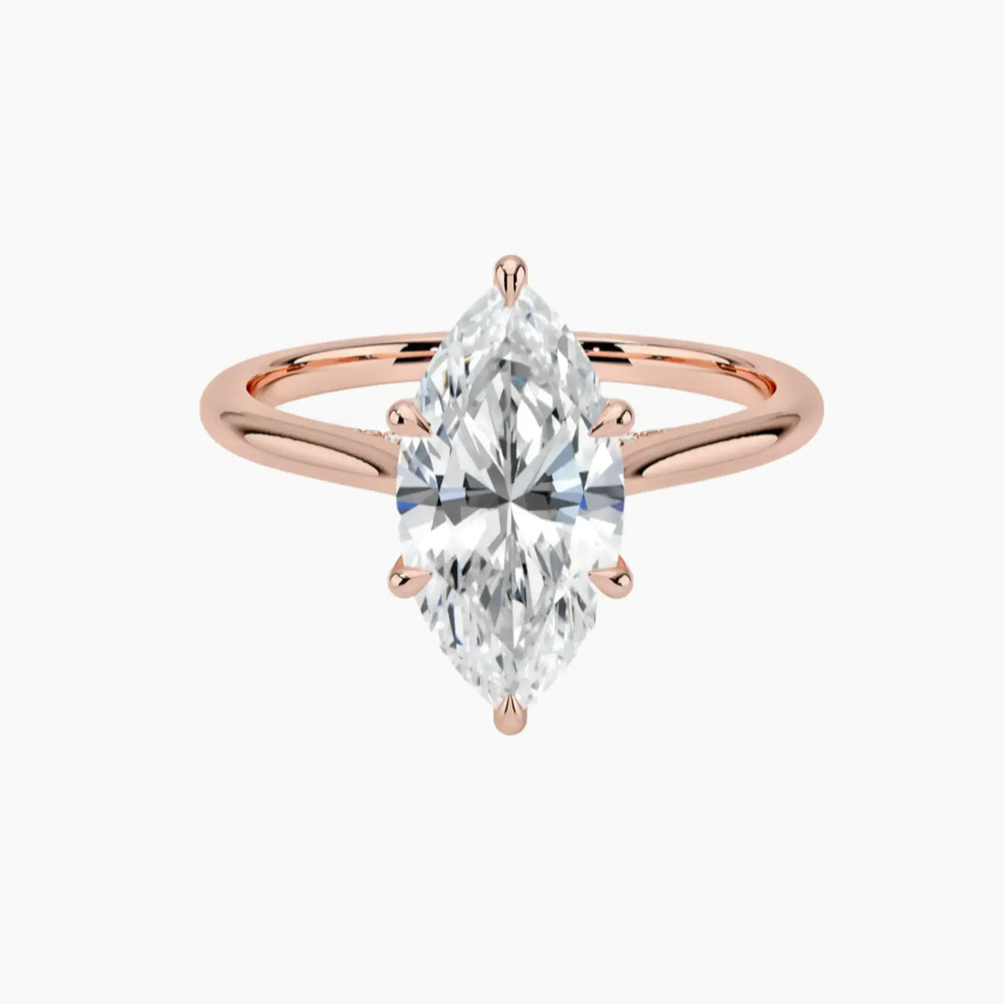 Genevieve Solitaire 5 Carat Marquise Cut Solitaire Lab Grown Diamond Ring in 14K Yellow Gold - View 7