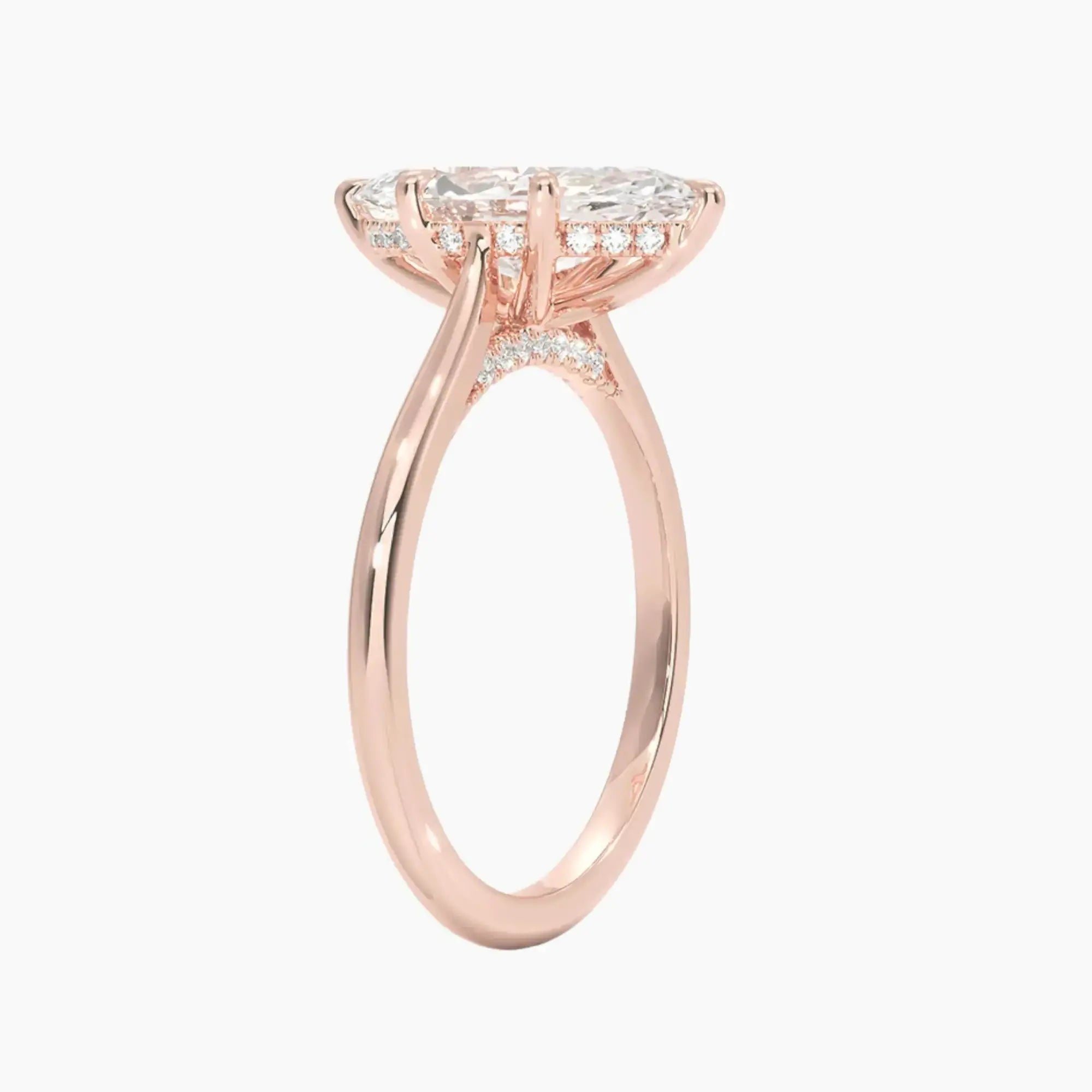 Genevieve Solitaire 4.5 Carat Marquise Cut Solitaire Lab Grown Diamond Ring in 10K Rose Gold - View 2