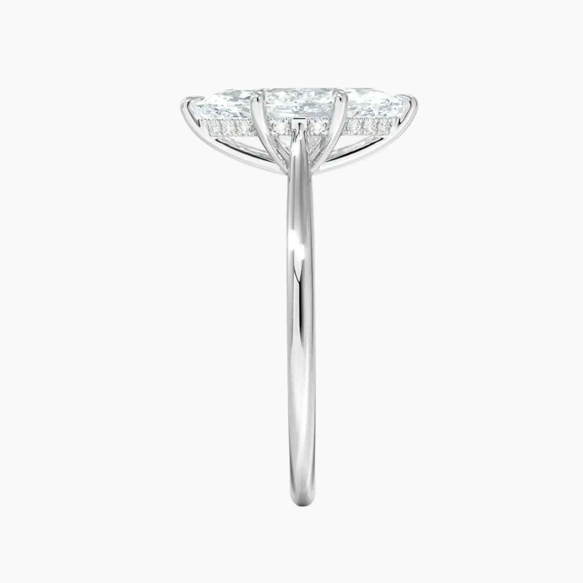 Genevieve Solitaire 3 Carat Marquise Cut Solitaire Lab Grown Diamond Ring in Silver - View 3
