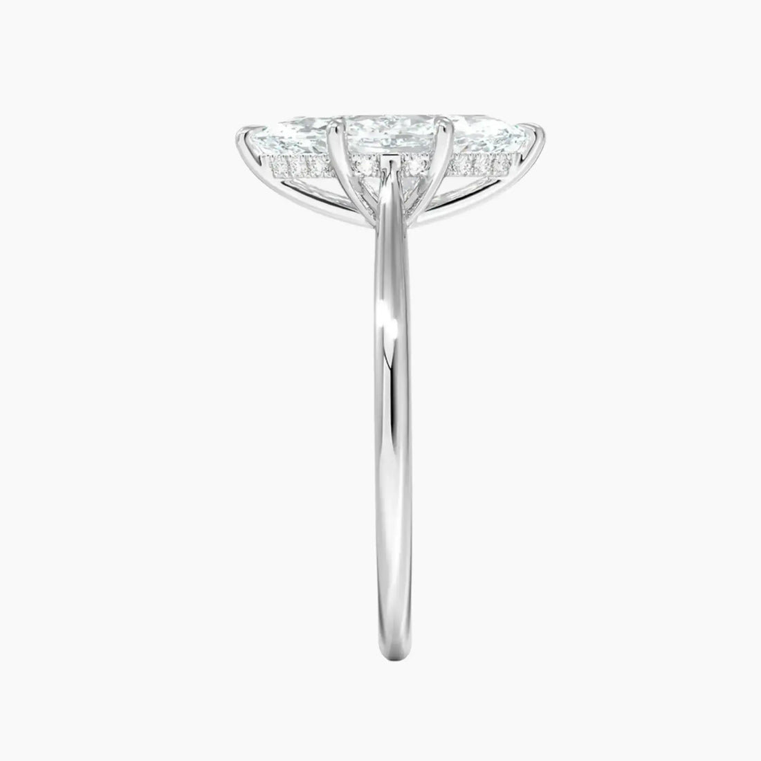 Genevieve Solitaire 4 Carat Marquise Cut Solitaire Lab Grown Diamond Ring in 10K White Gold - View 3