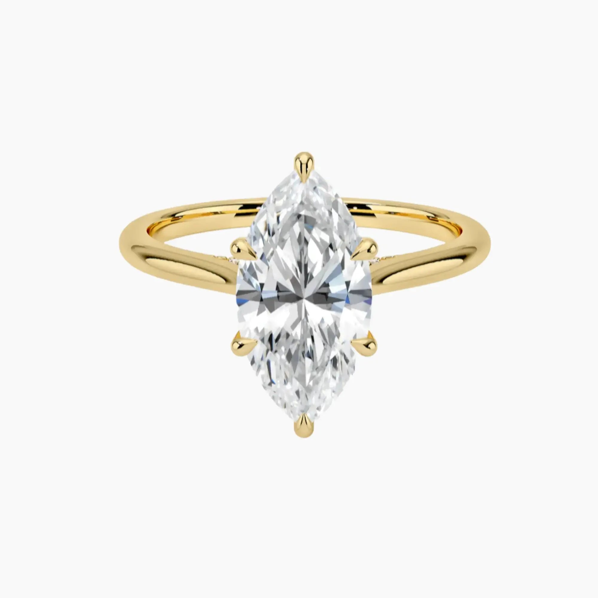 Genevieve Solitaire 1 Carat Marquise Cut Solitaire Lab Grown Diamond Ring in 10K White Gold - View 7