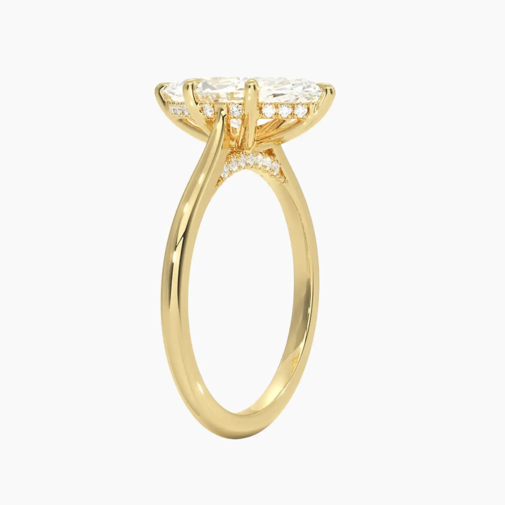 Genevieve Solitaire 3 Carat Marquise Cut Solitaire Lab Grown Diamond Ring in 10K Rose Gold - View 8